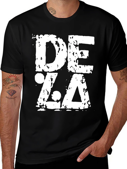 Grunge DEZA Graphic Print Black T-Shirt
