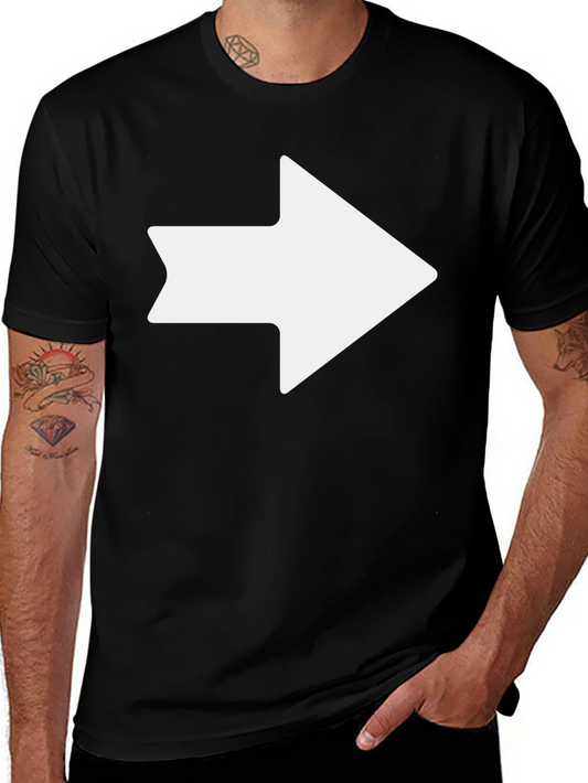 Directional Arrow Graphic Tee - Black Cotton T-Shirt
