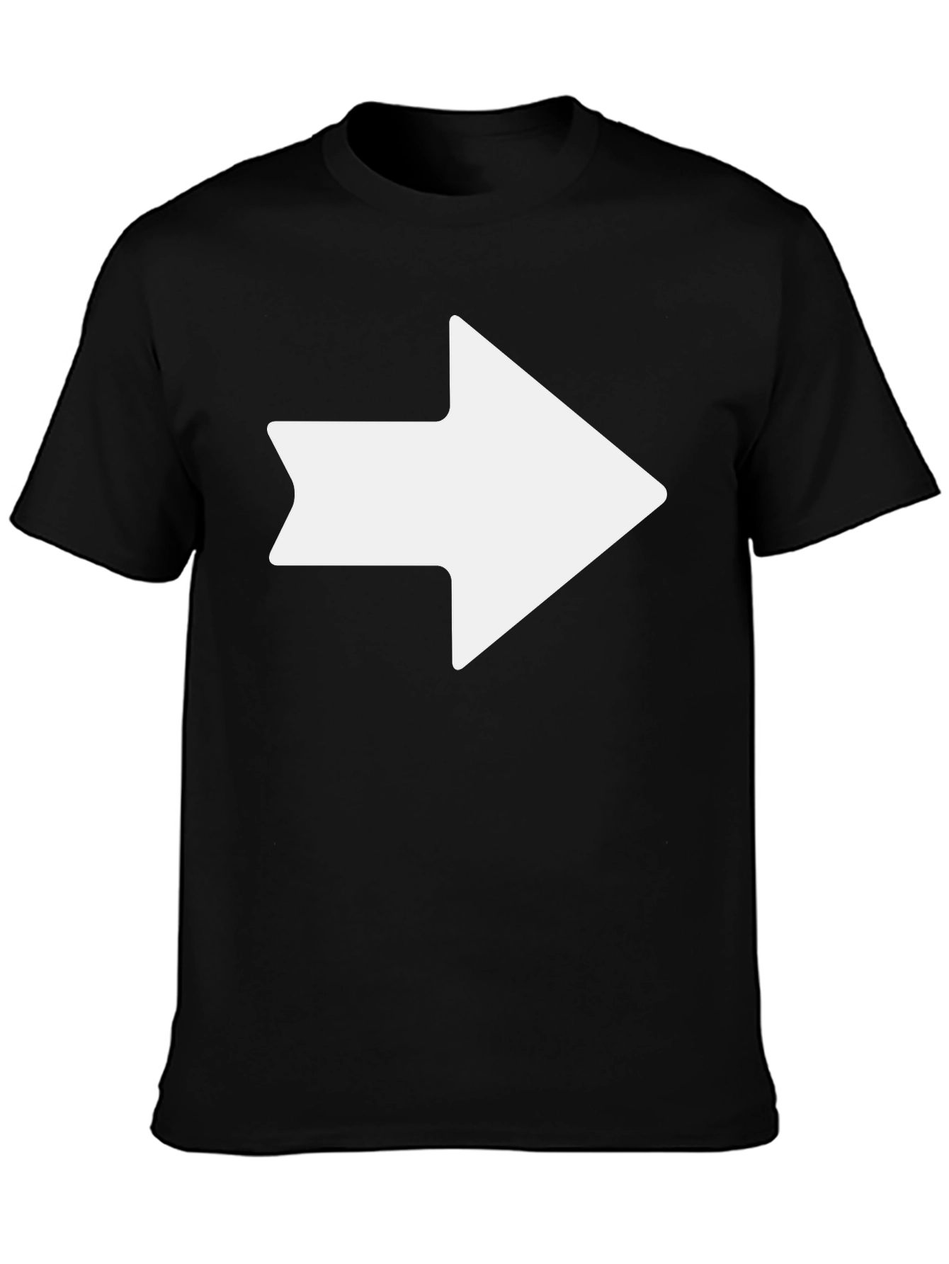 Directional Arrow Graphic Tee - Black Cotton T-Shirt