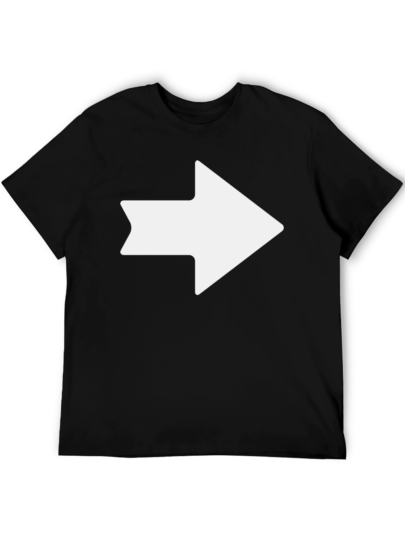Directional Arrow Graphic Tee - Black Cotton T-Shirt