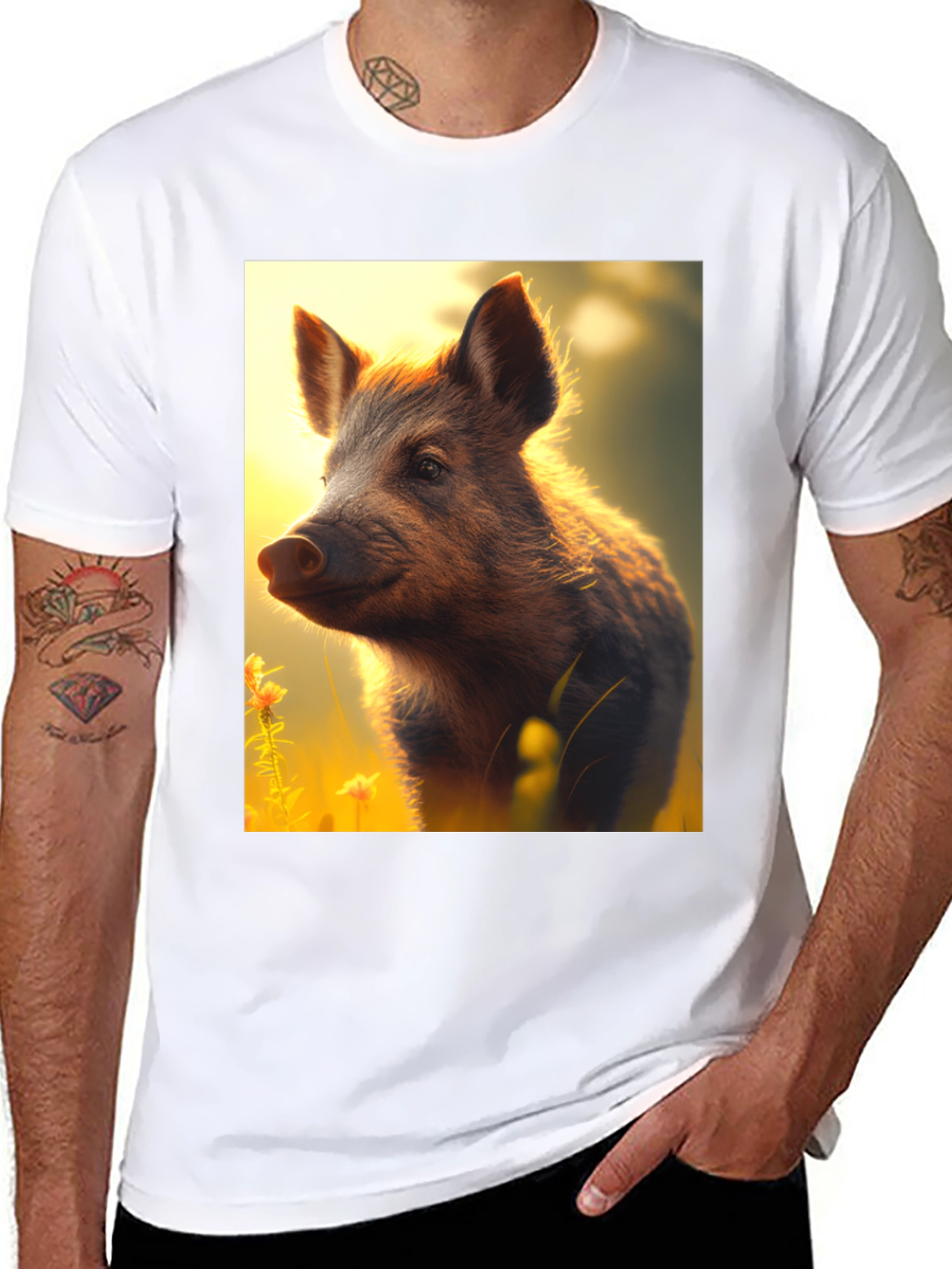 Boar Graphic T-Shirt - Nature Inspired Tee
