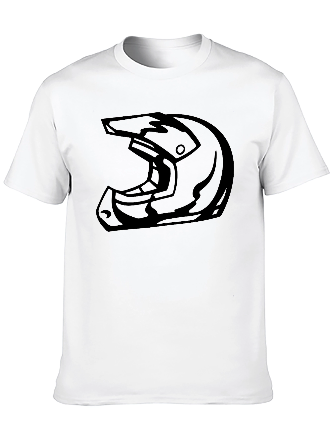 Black Helmet Graphic Tee - Moto Style Shirt