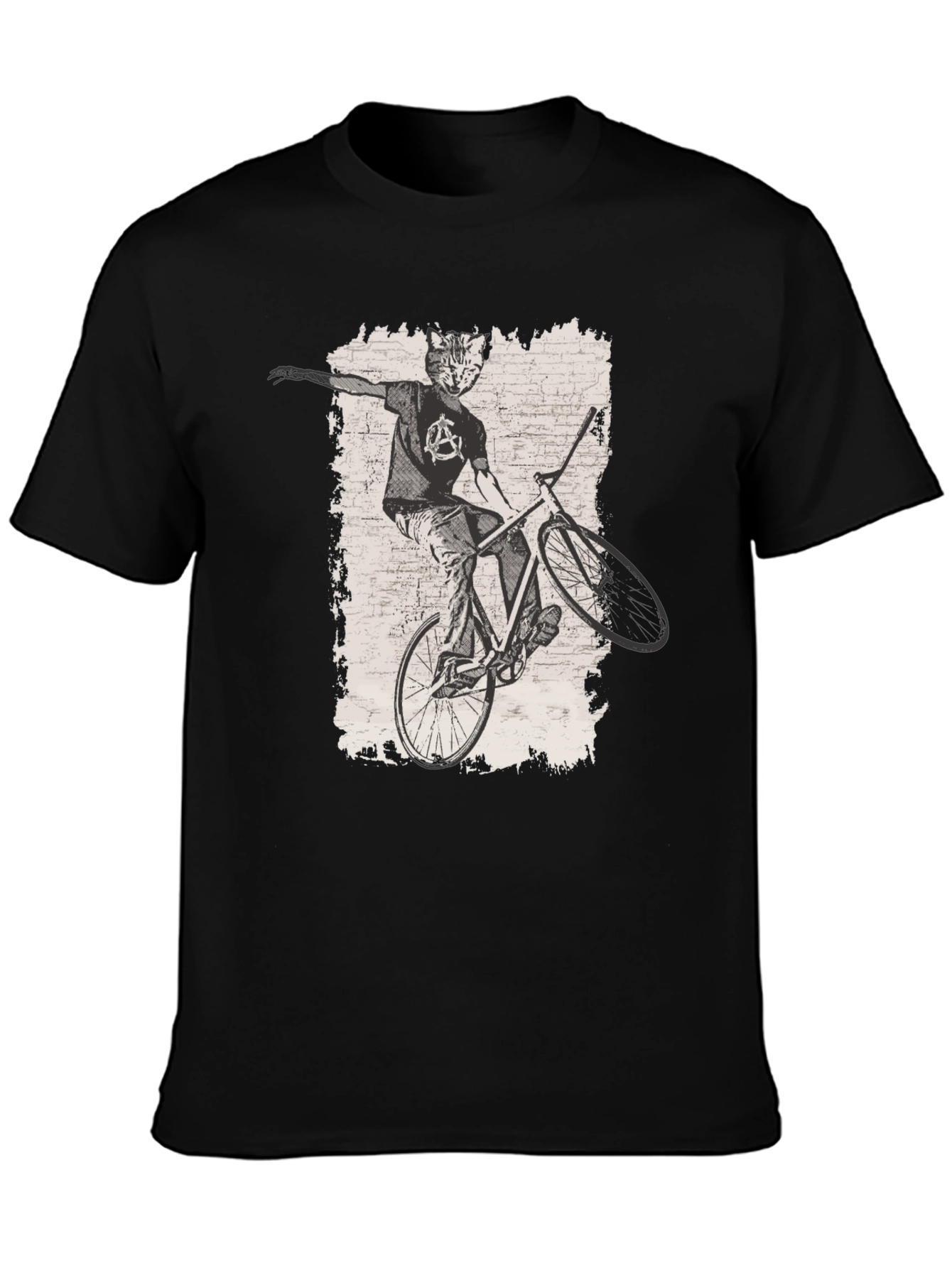 Cat Anarchy Biker T-Shirt - Cool Graphic Tee