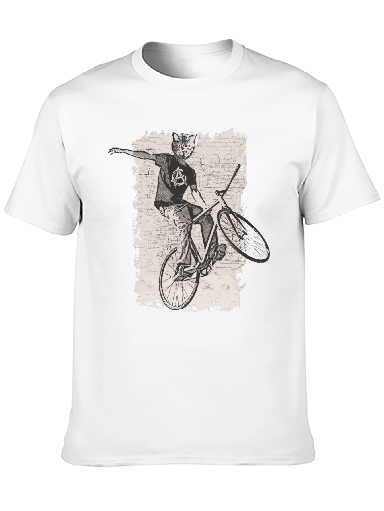 Cat Anarchy Biker T-Shirt - Cool Graphic Tee