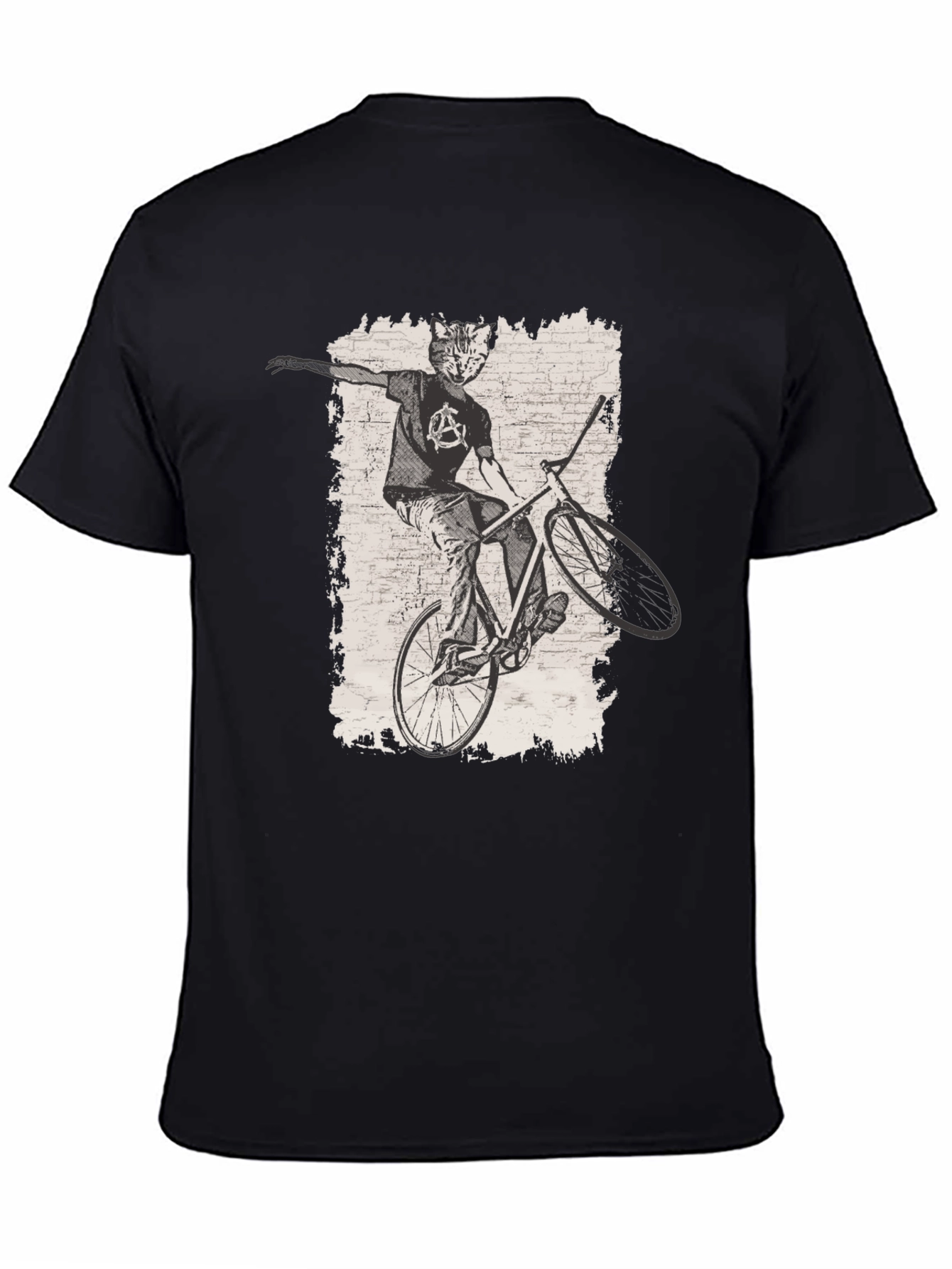 Cat Anarchy Biker T-Shirt - Cool Graphic Tee
