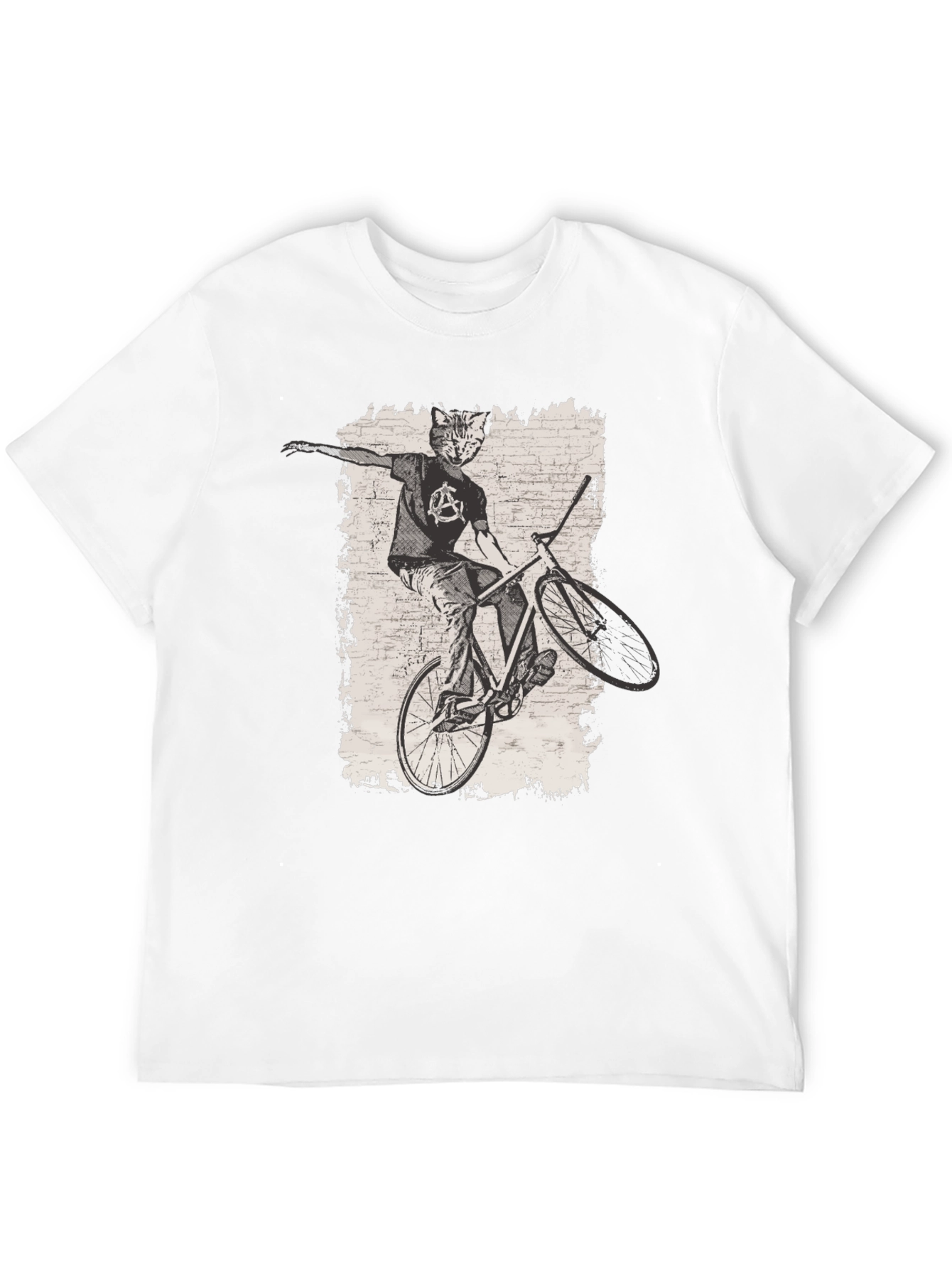 Cat Anarchy Biker T-Shirt - Cool Graphic Tee