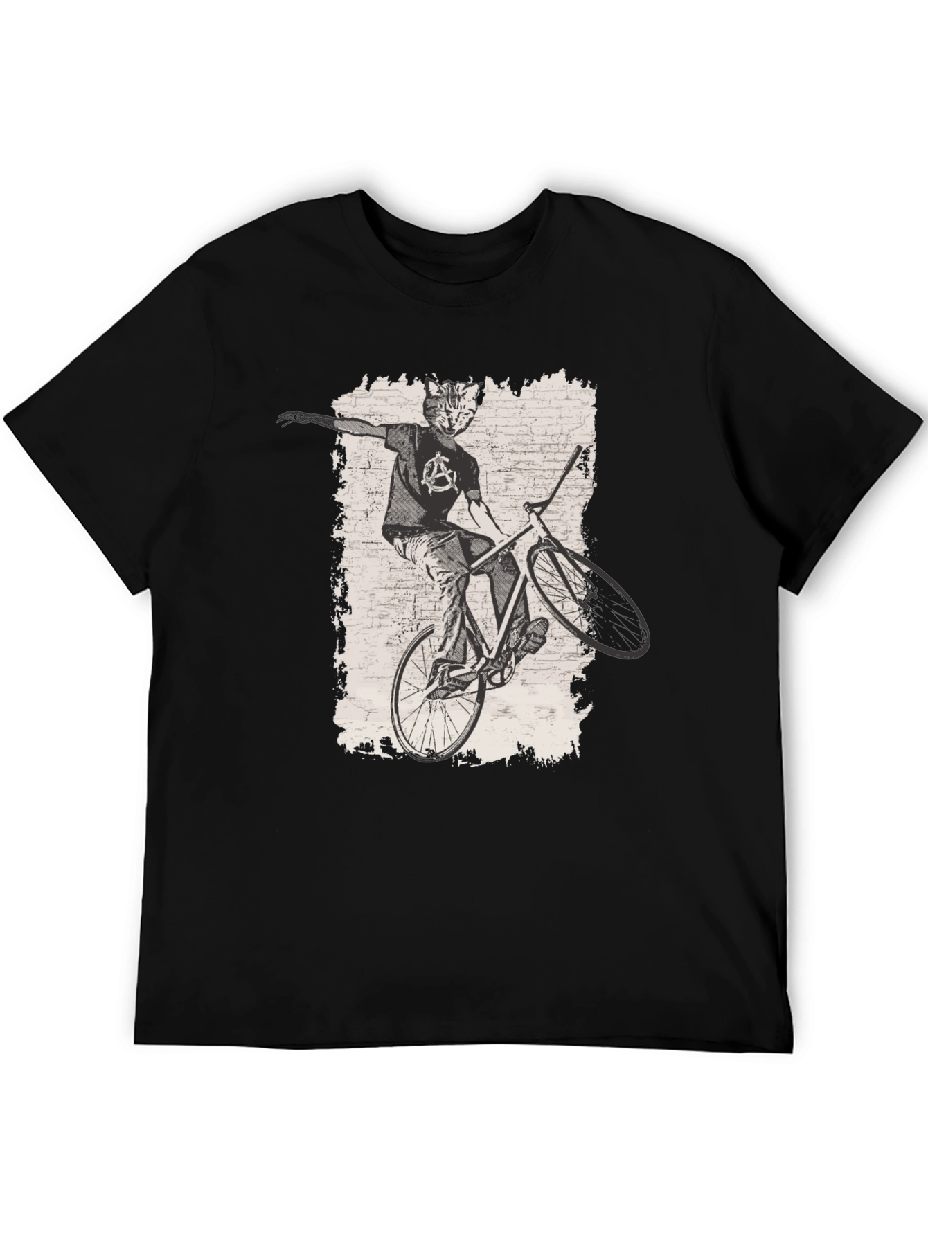 Cat Anarchy Biker T-Shirt - Cool Graphic Tee