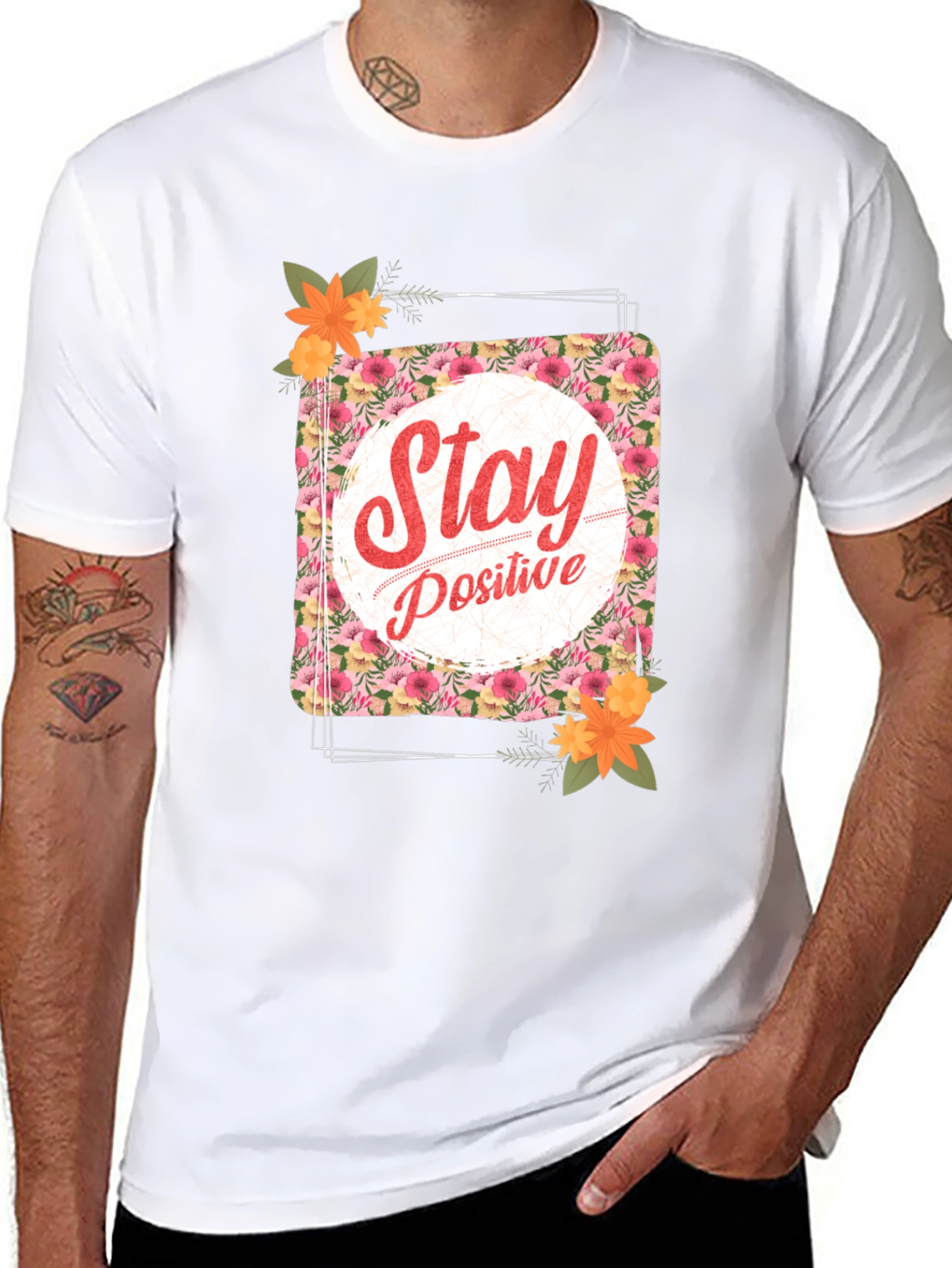 Stay Positive Floral T-Shirt