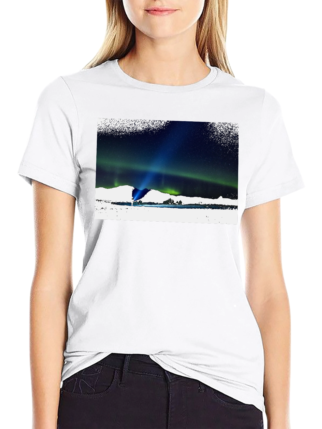 Aurora Borealis Graphic T-Shirt - Black
