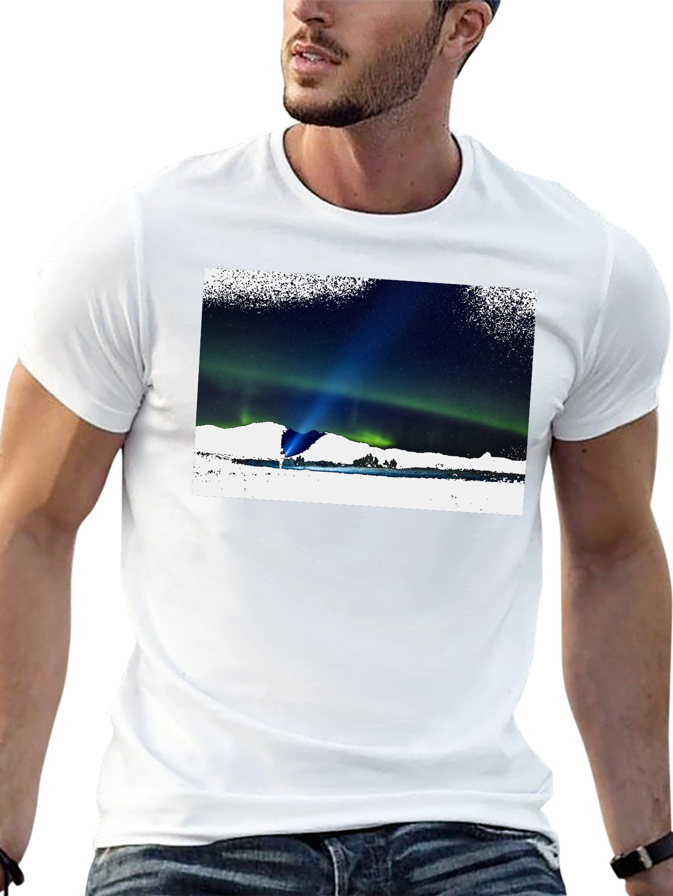 Aurora Borealis Graphic T-Shirt - Black