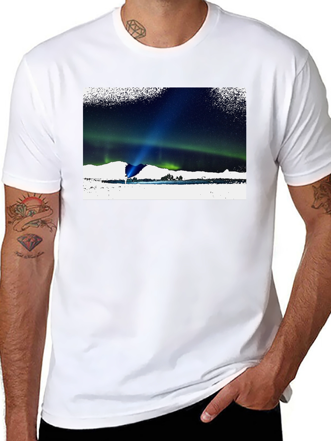 Aurora Borealis Graphic T-Shirt - Black