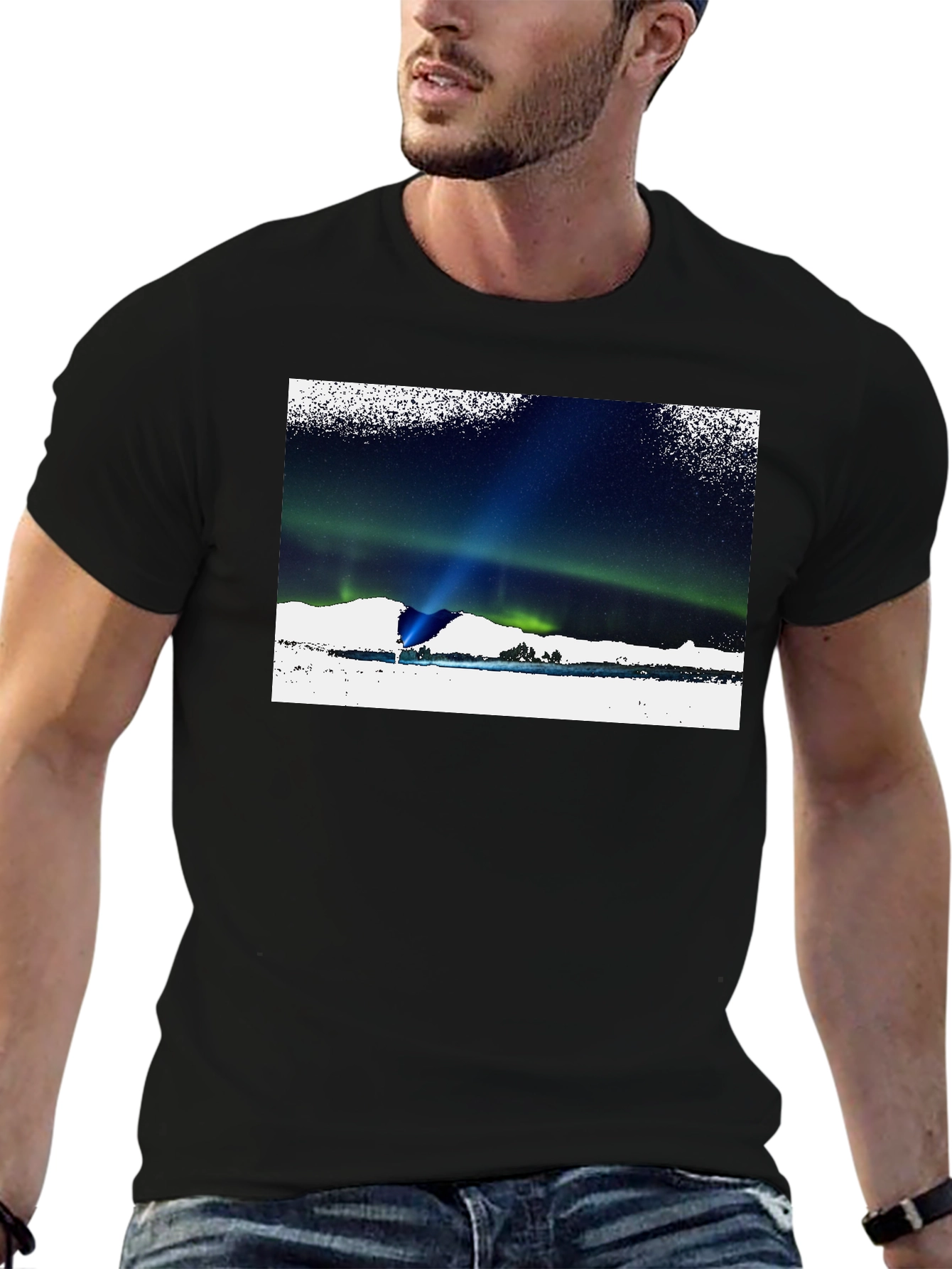 Aurora Borealis Graphic T-Shirt - Black