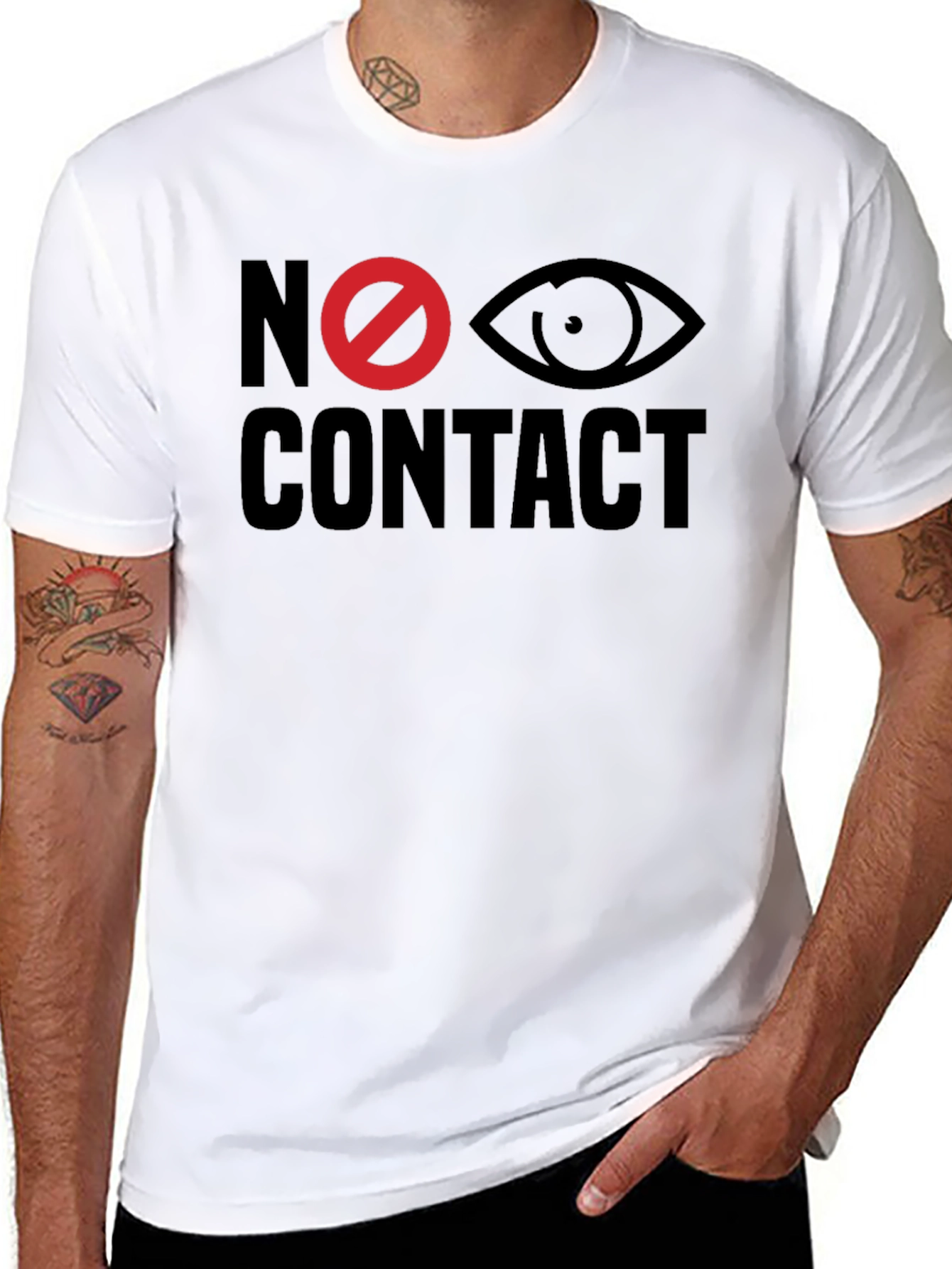 No Eye Contact Graphic Tee - Bold Statement T-Shirt
