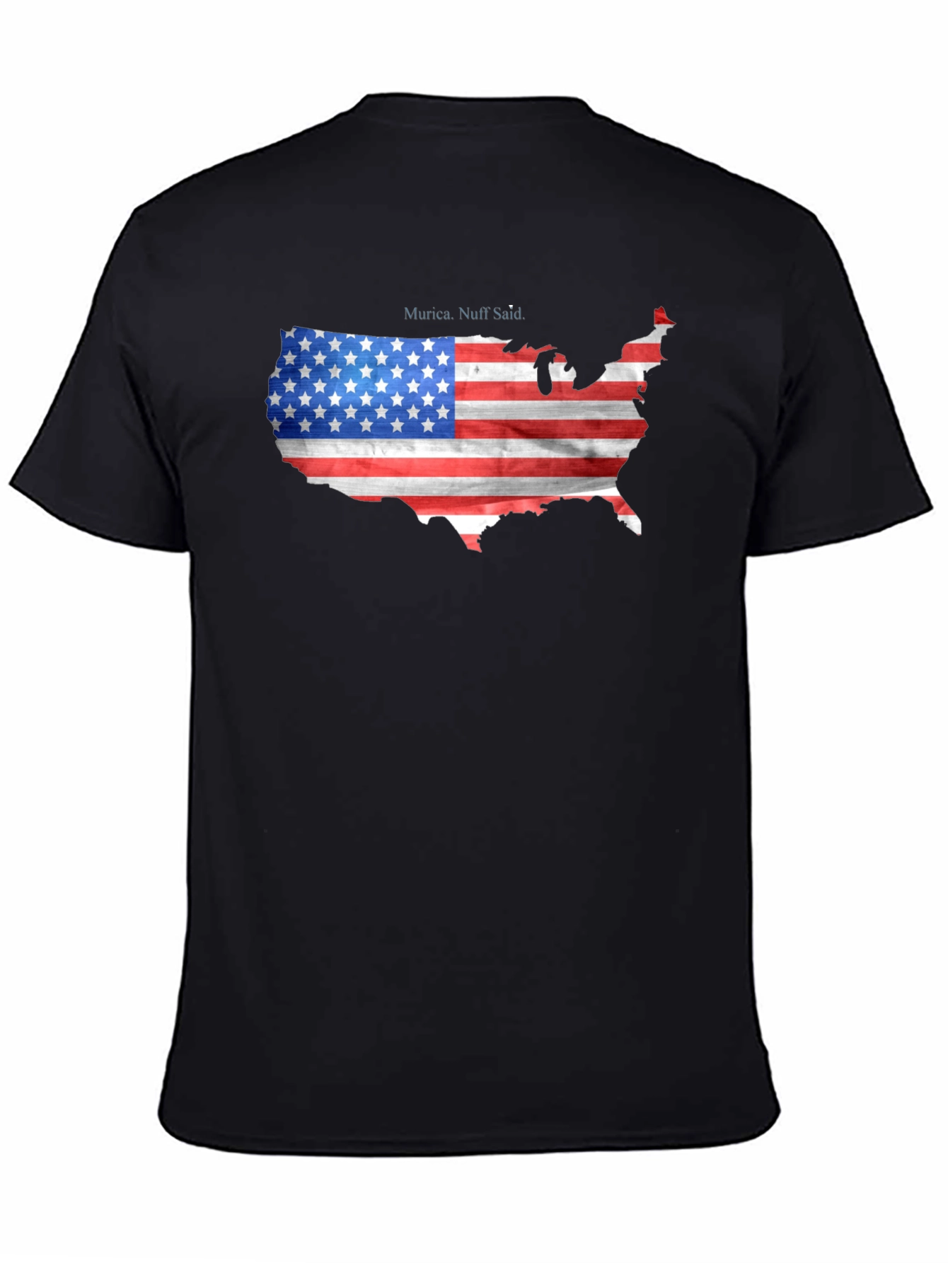 USA Flag Map T-Shirt Patriotic Murica Tee