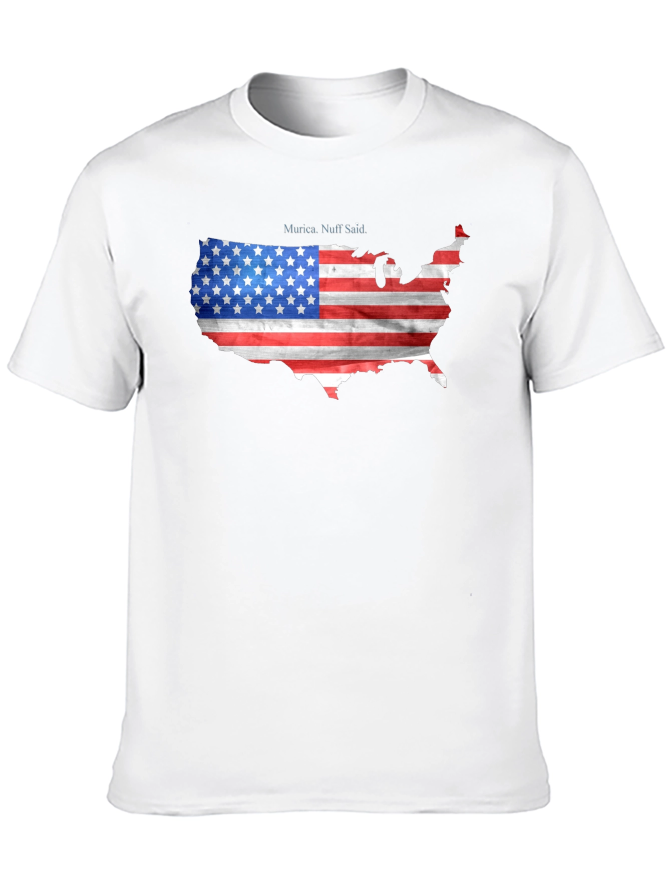 USA Flag Map T-Shirt Patriotic Murica Tee
