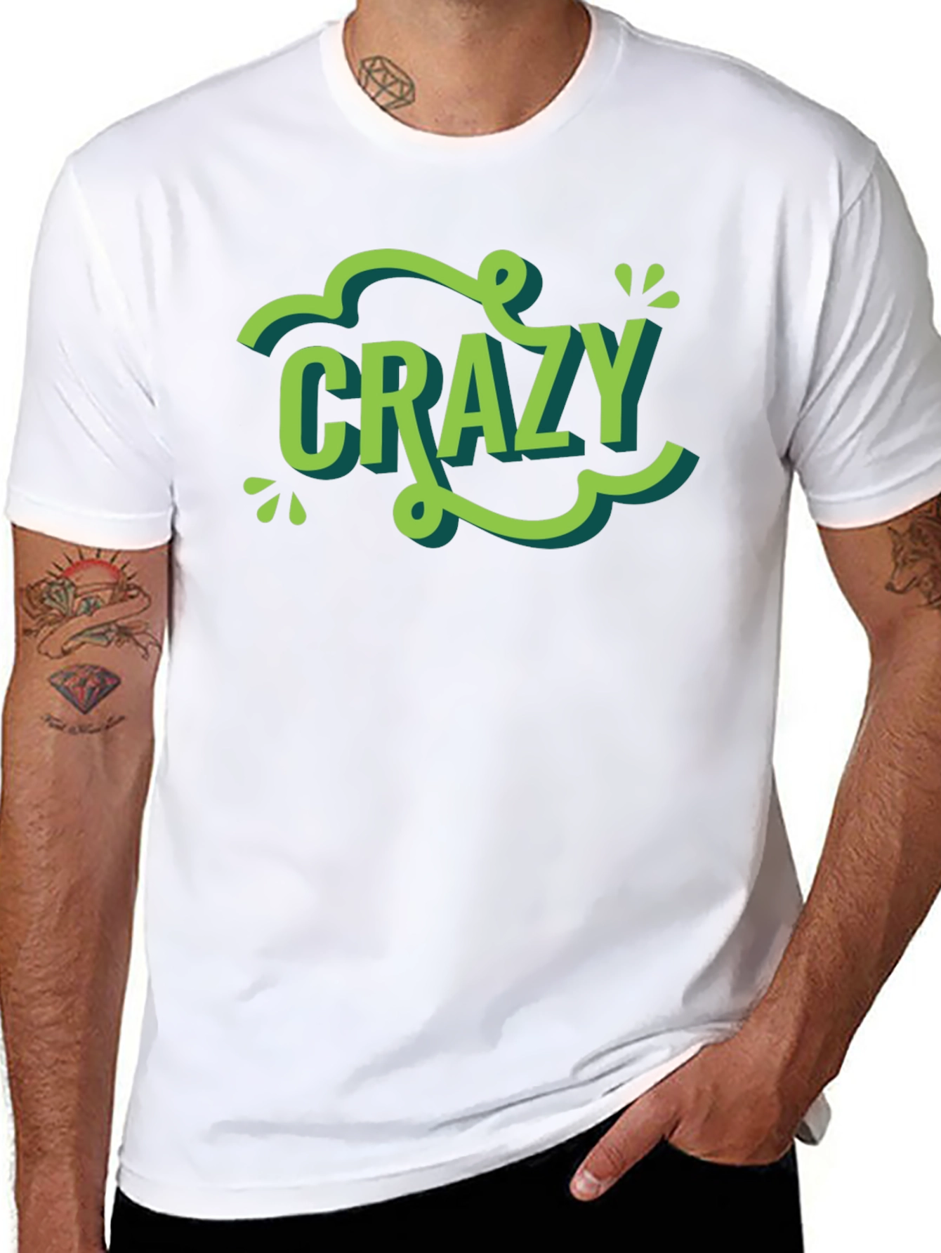 Crazy Graphic Tee - Trendy Word Art Shirt