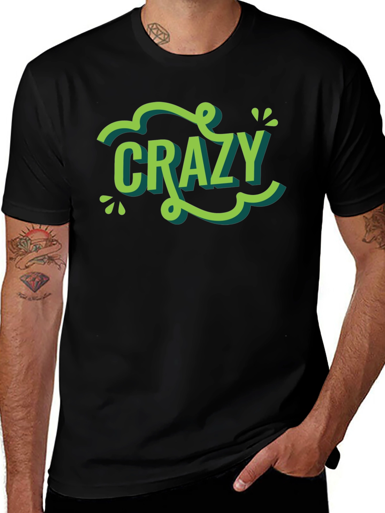 Crazy Graphic Tee - Trendy Word Art Shirt