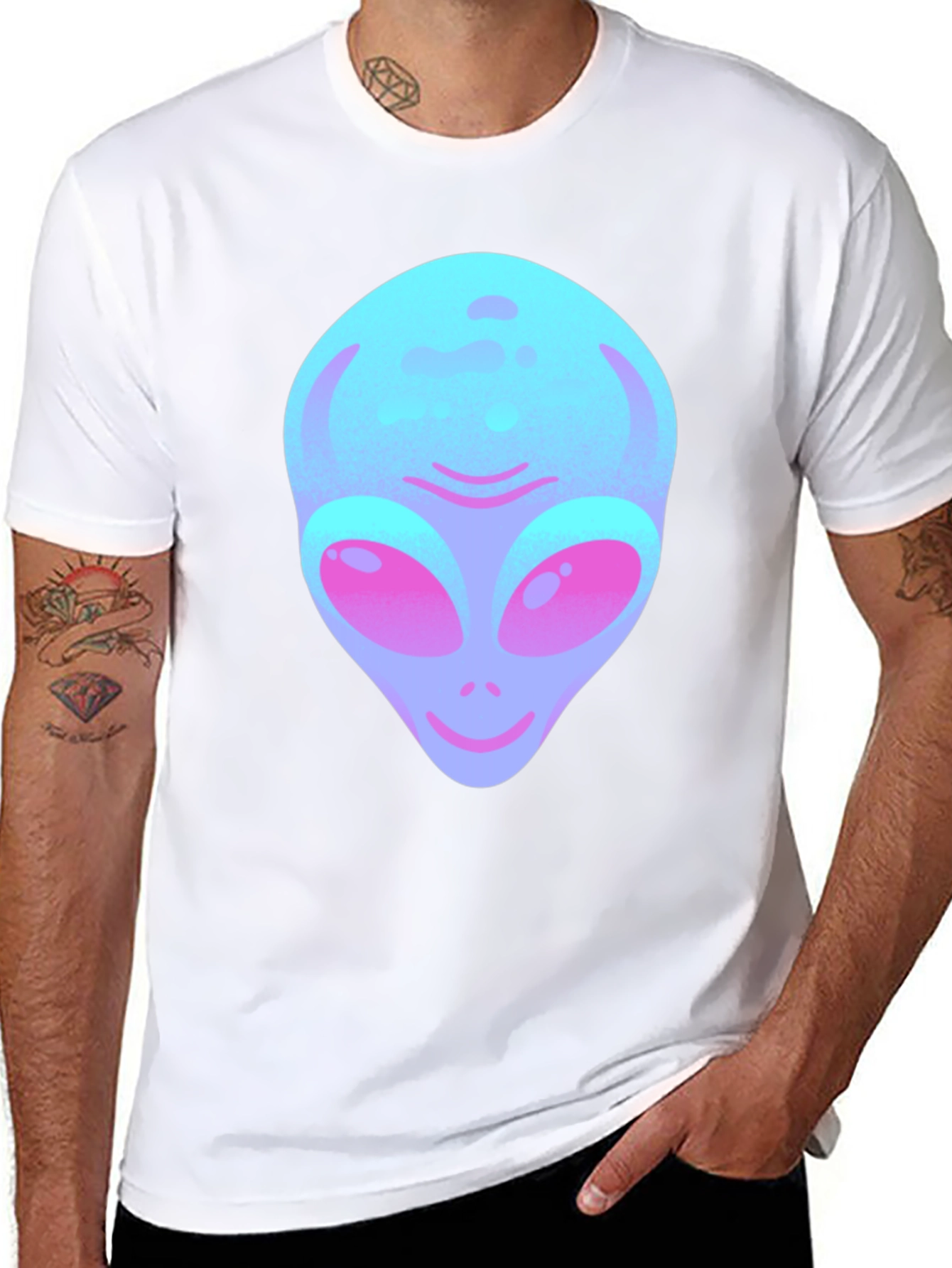 Alien Graphic Tee - Black Cotton Blend