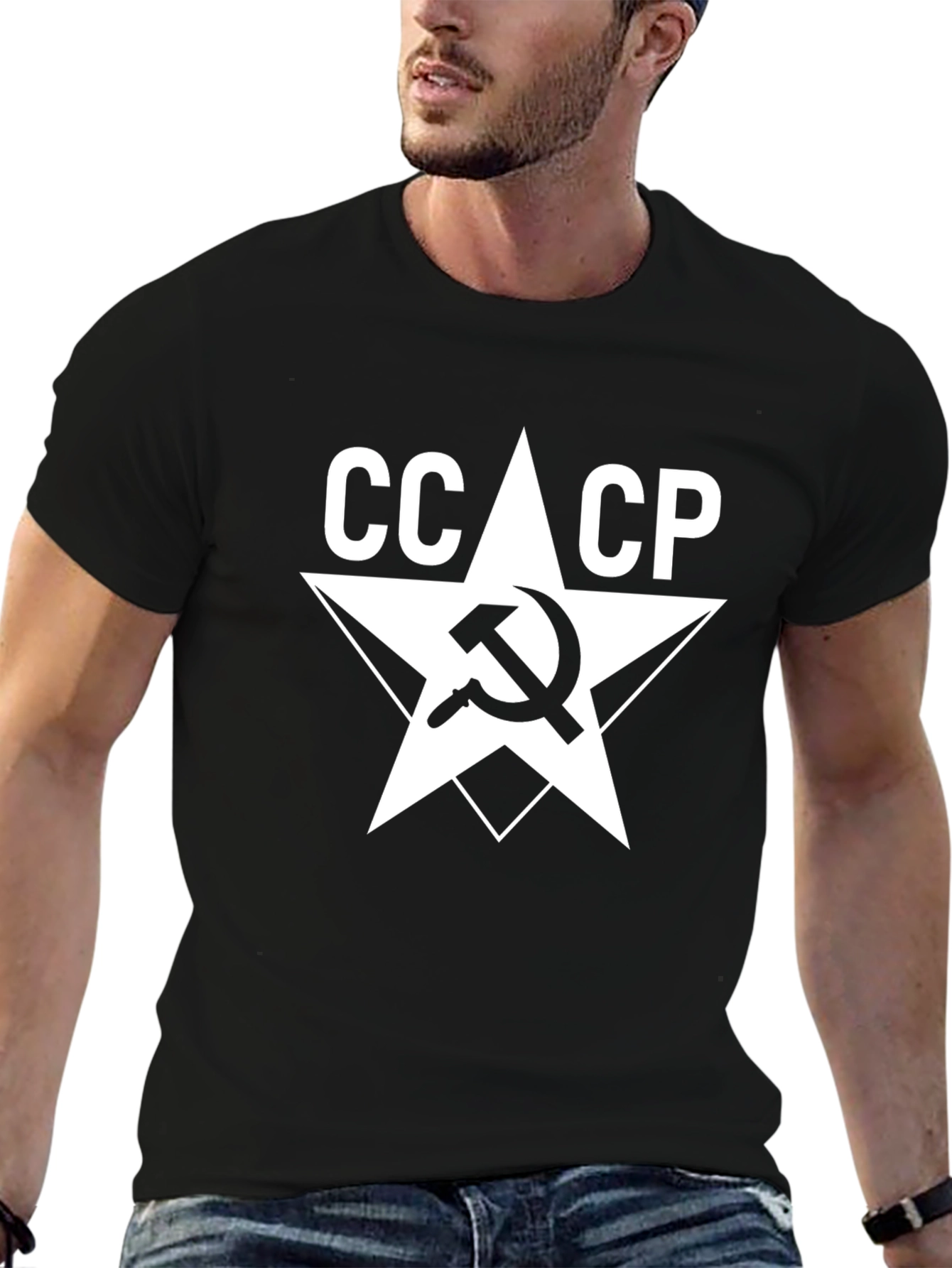 CCCP Hammer and Sickle Star T-Shirt - Black