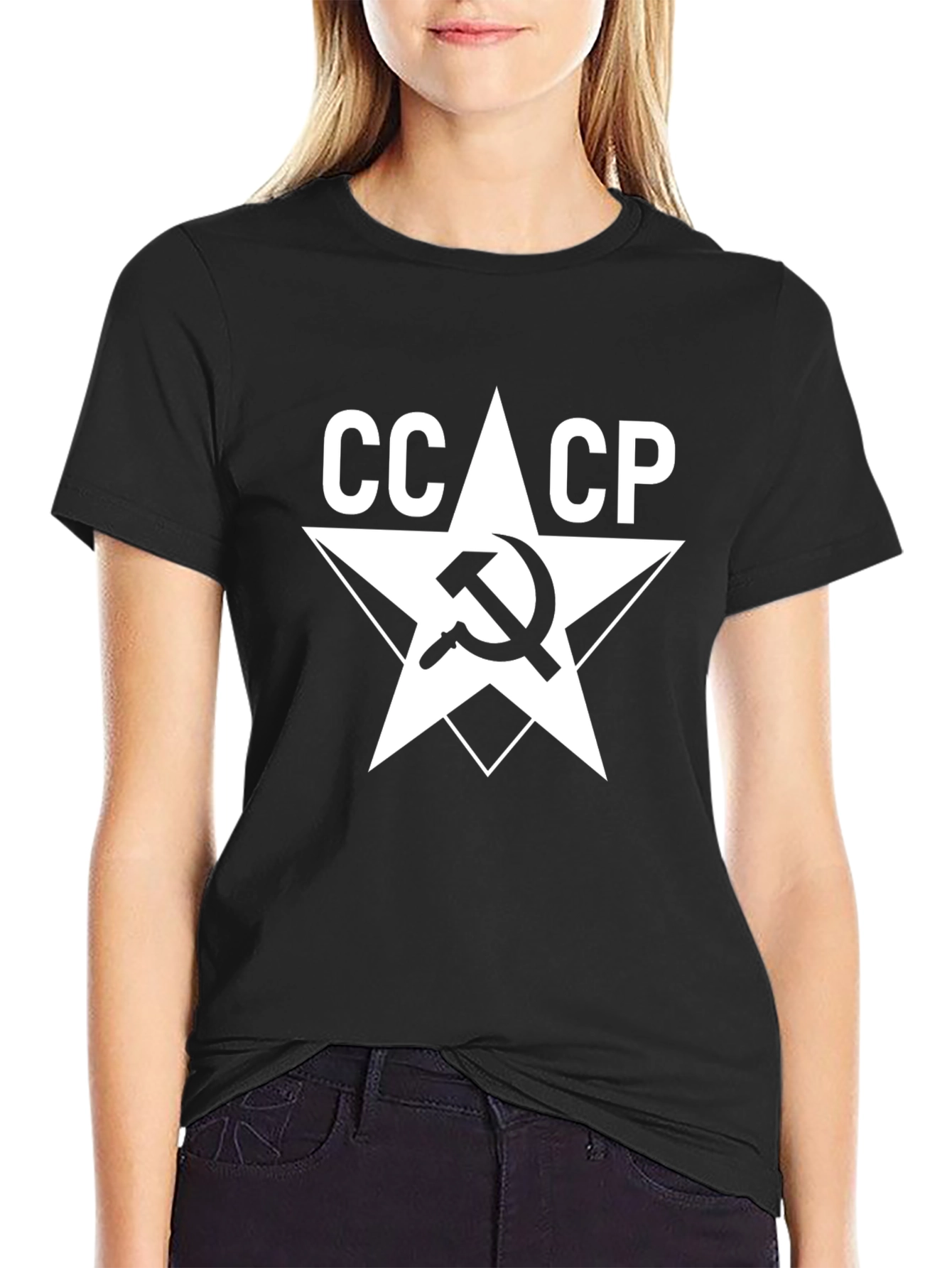 CCCP Hammer and Sickle Star T-Shirt - Black