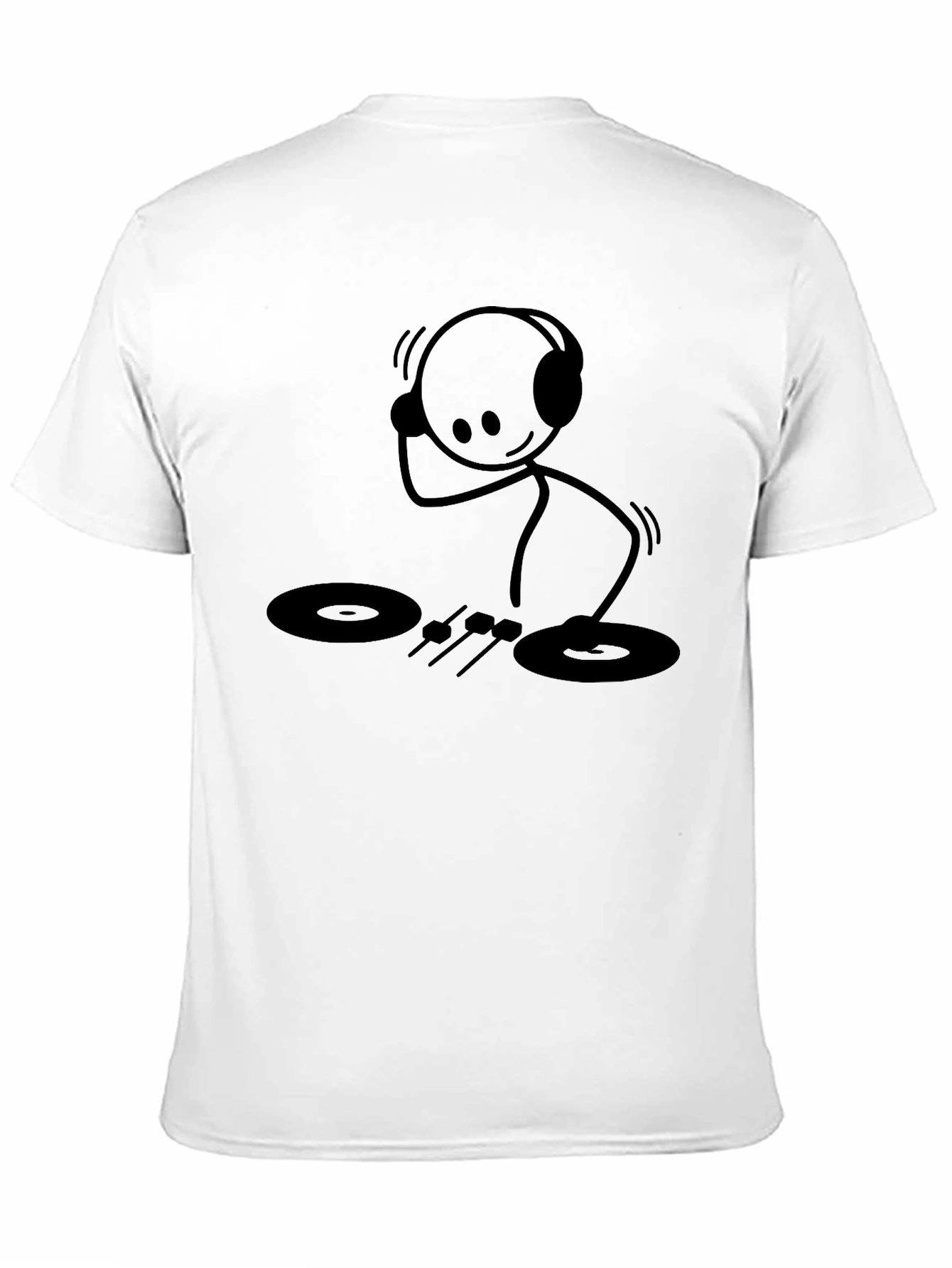 DJ Stick Figure Graphic T-Shirt - Black