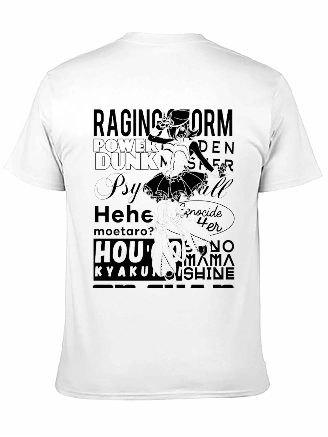 Edgy Anime Graphic Print Black T-Shirt