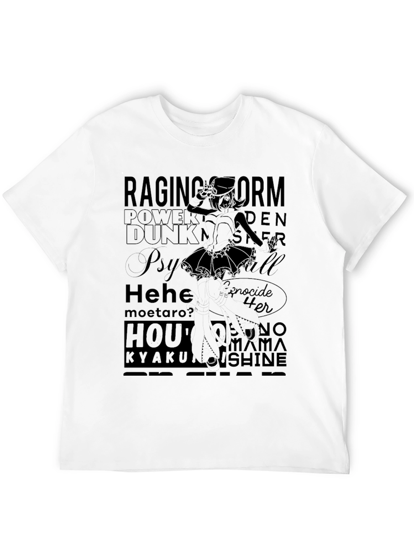 Edgy Anime Graphic Print Black T-Shirt
