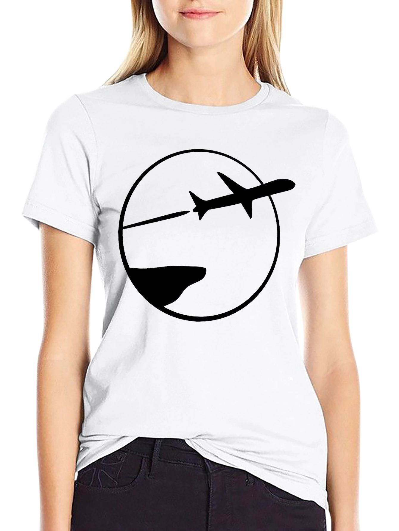 Black Plane Graphic Tee - Aviation Enthusiast T-Shirt