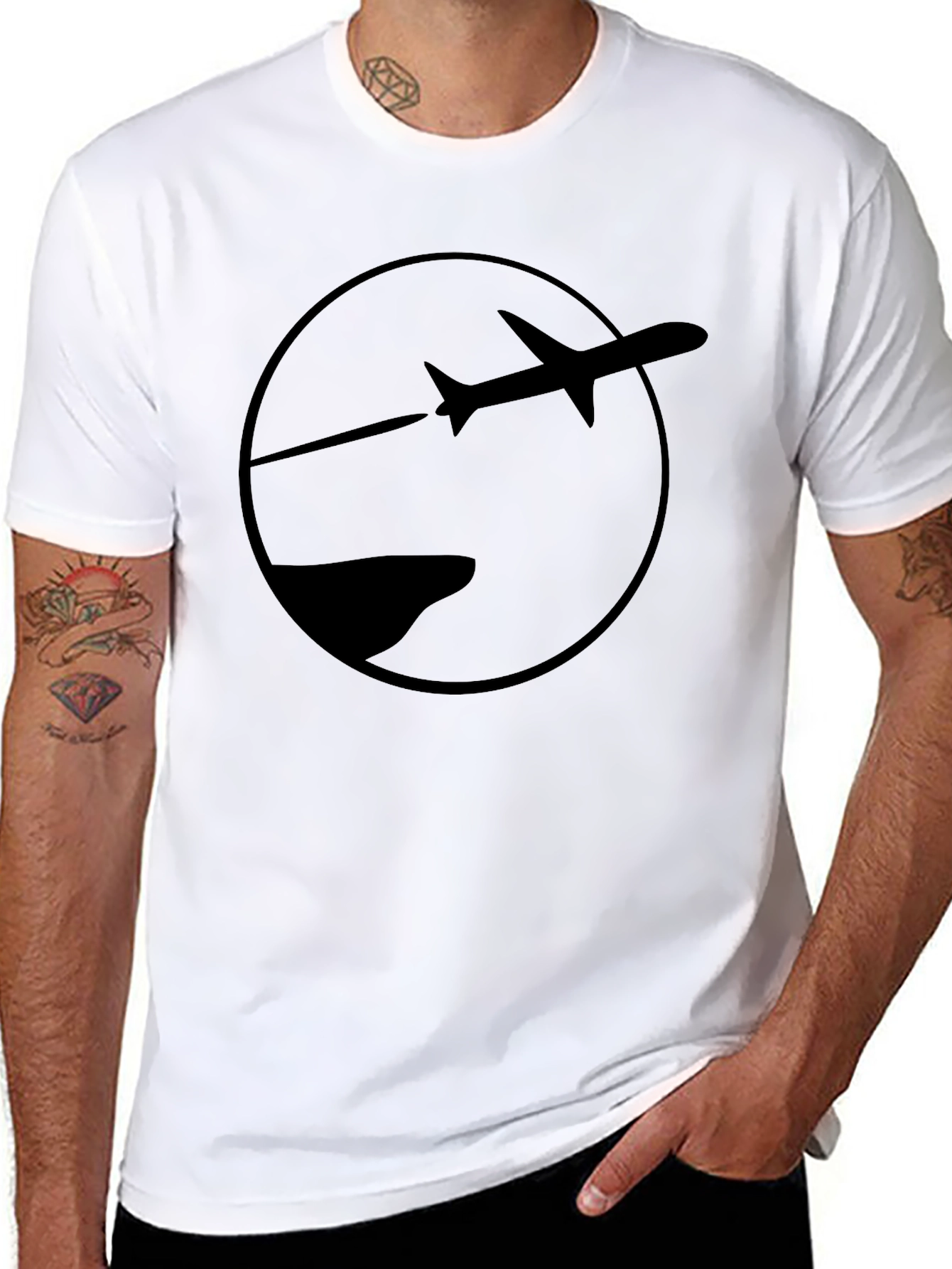 Black Plane Graphic Tee - Aviation Enthusiast T-Shirt