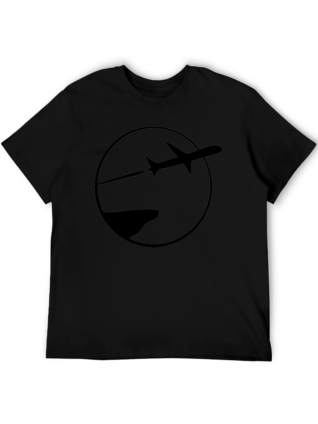 Black Plane Graphic Tee - Aviation Enthusiast T-Shirt