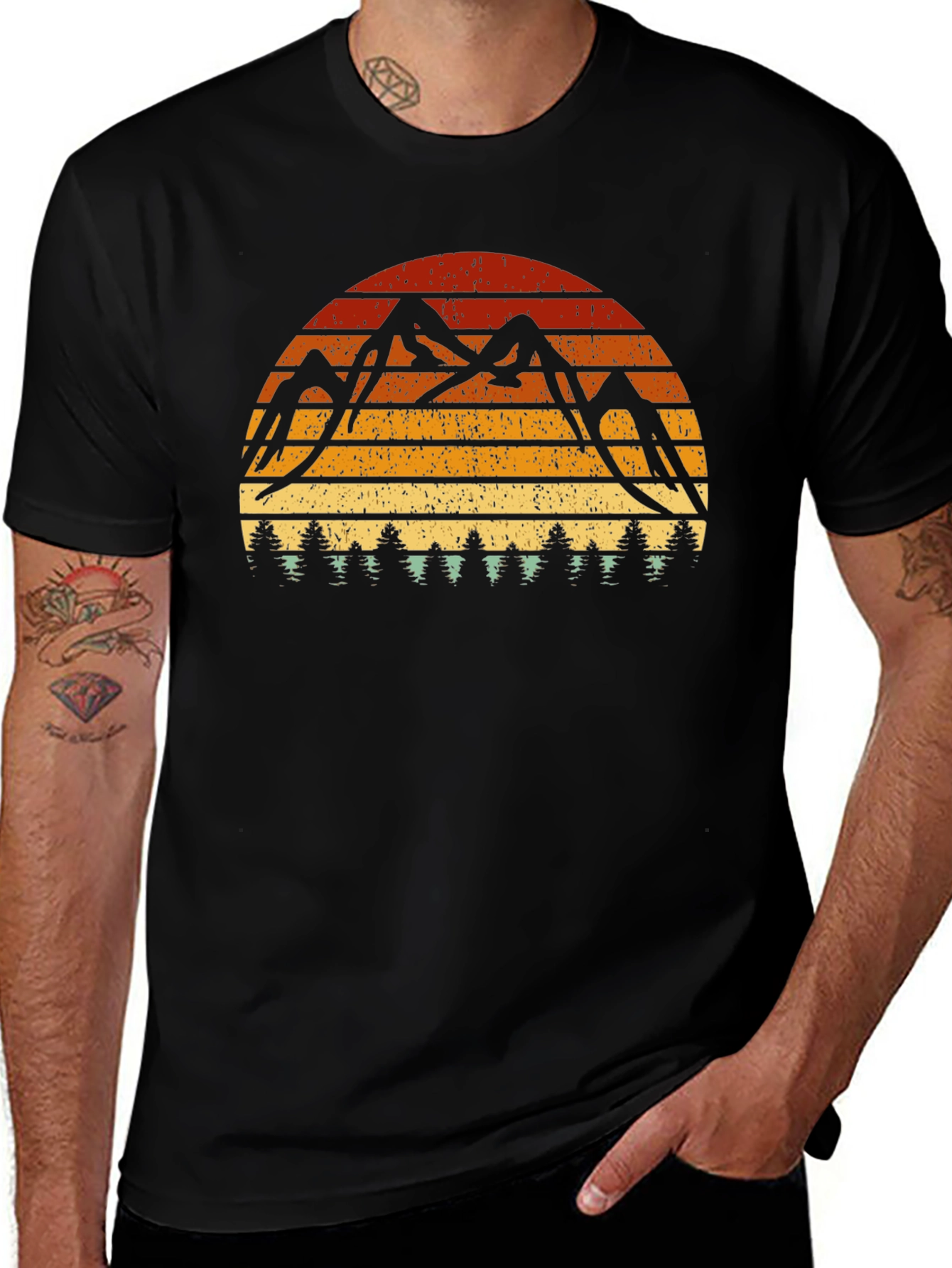 Retro Mountain Sunset Graphic Tee