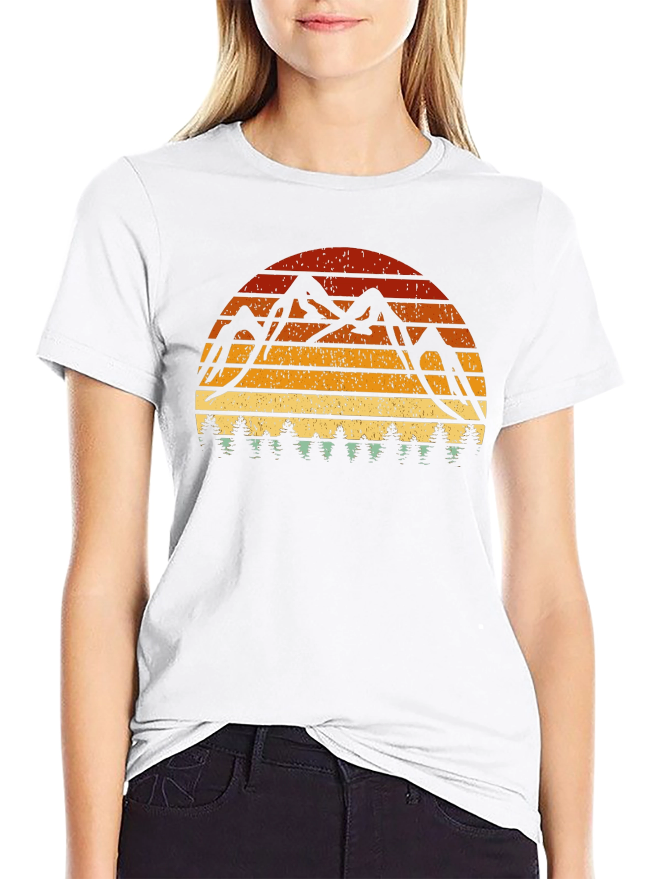 Retro Mountain Sunset Graphic Tee