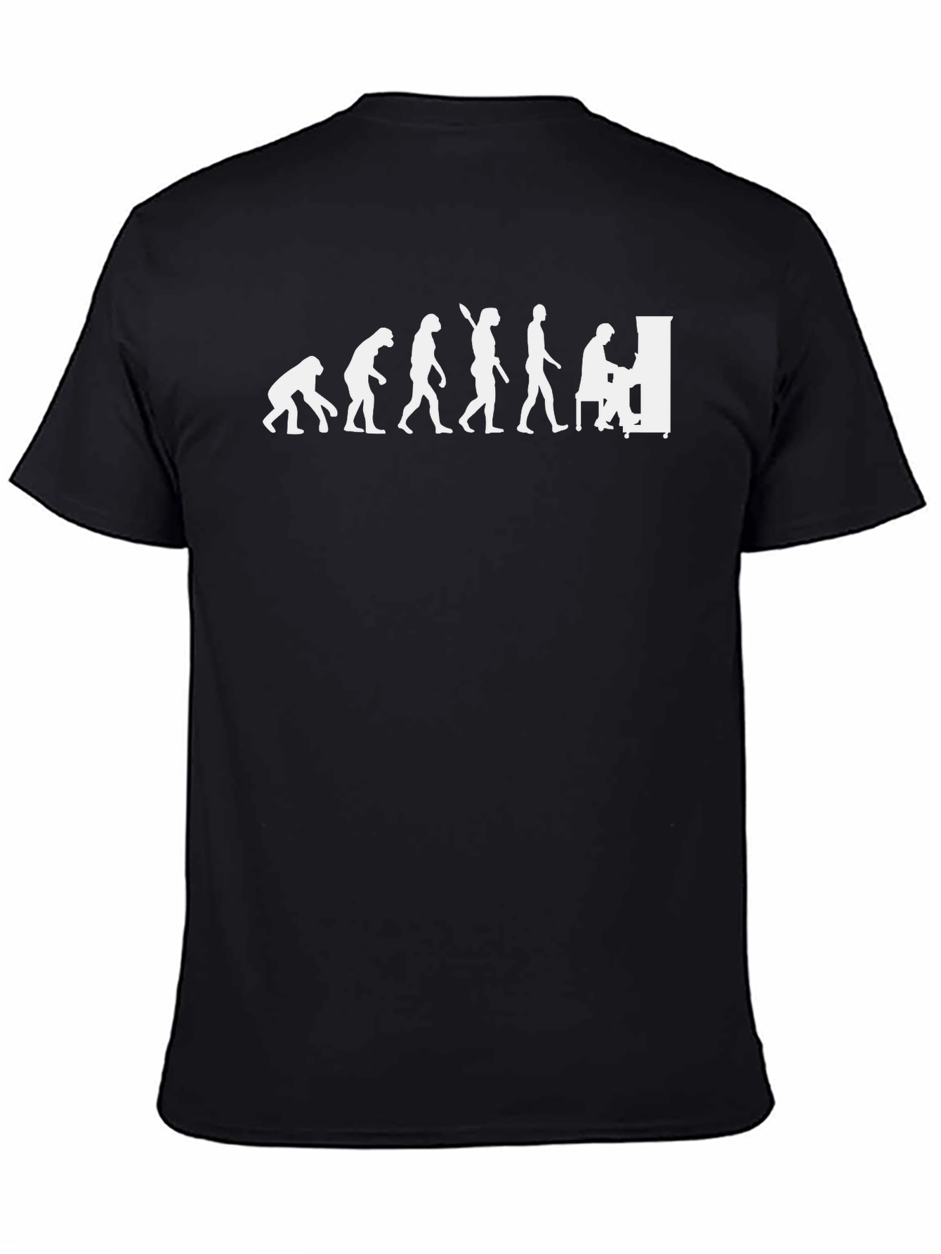 Evolution of Piano Player T-Shirt - Black