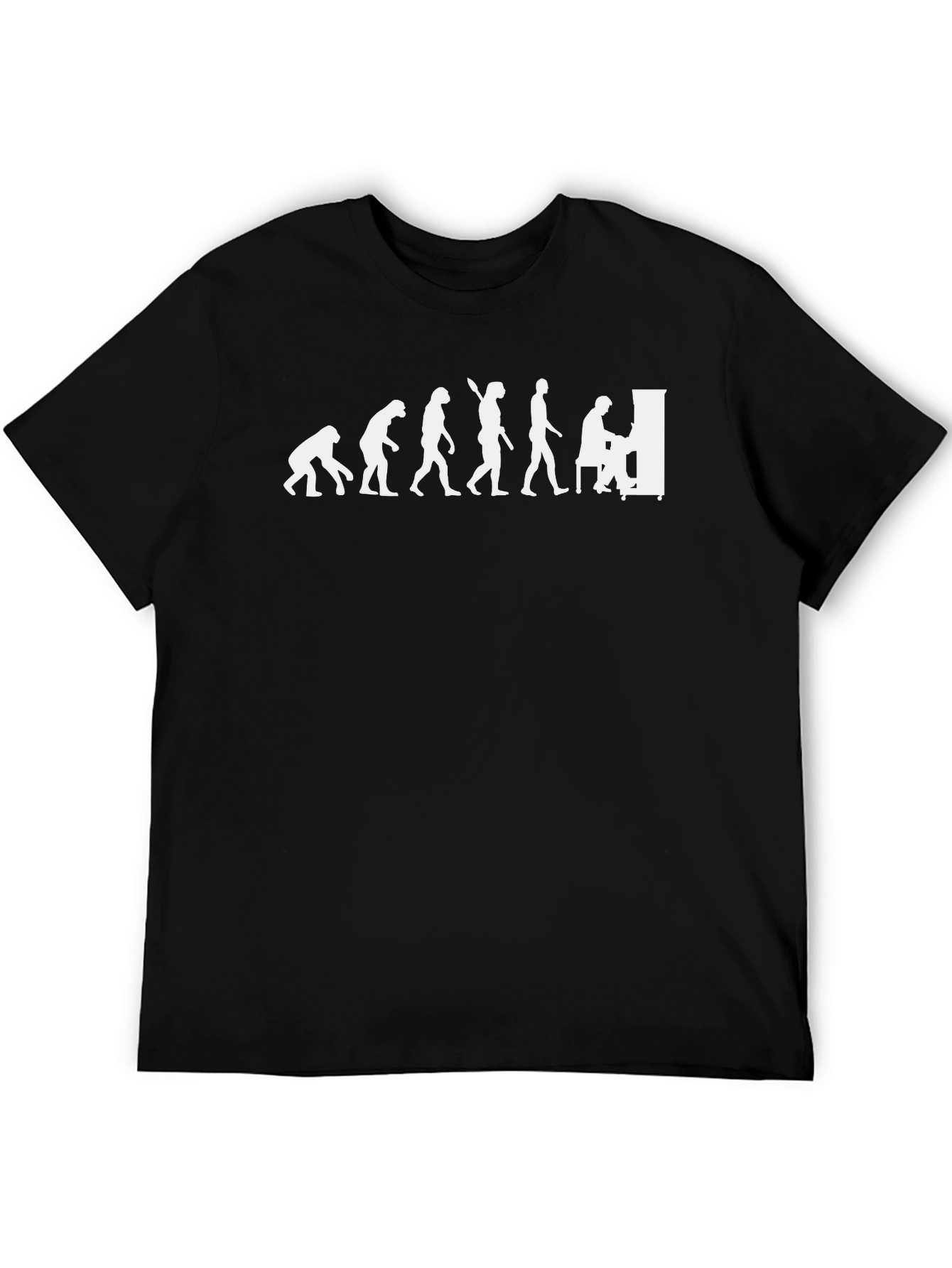 Evolution of Piano Player T-Shirt - Black