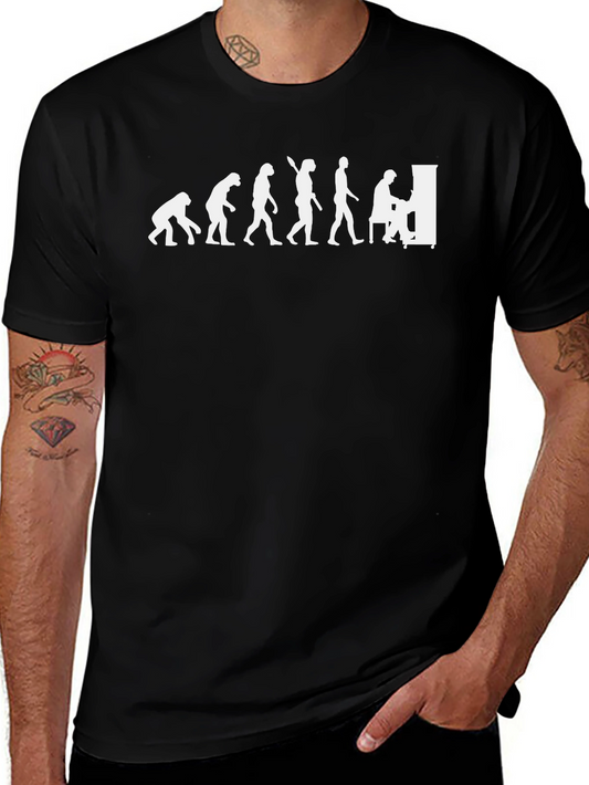 Evolution of Piano Player T-Shirt - Black