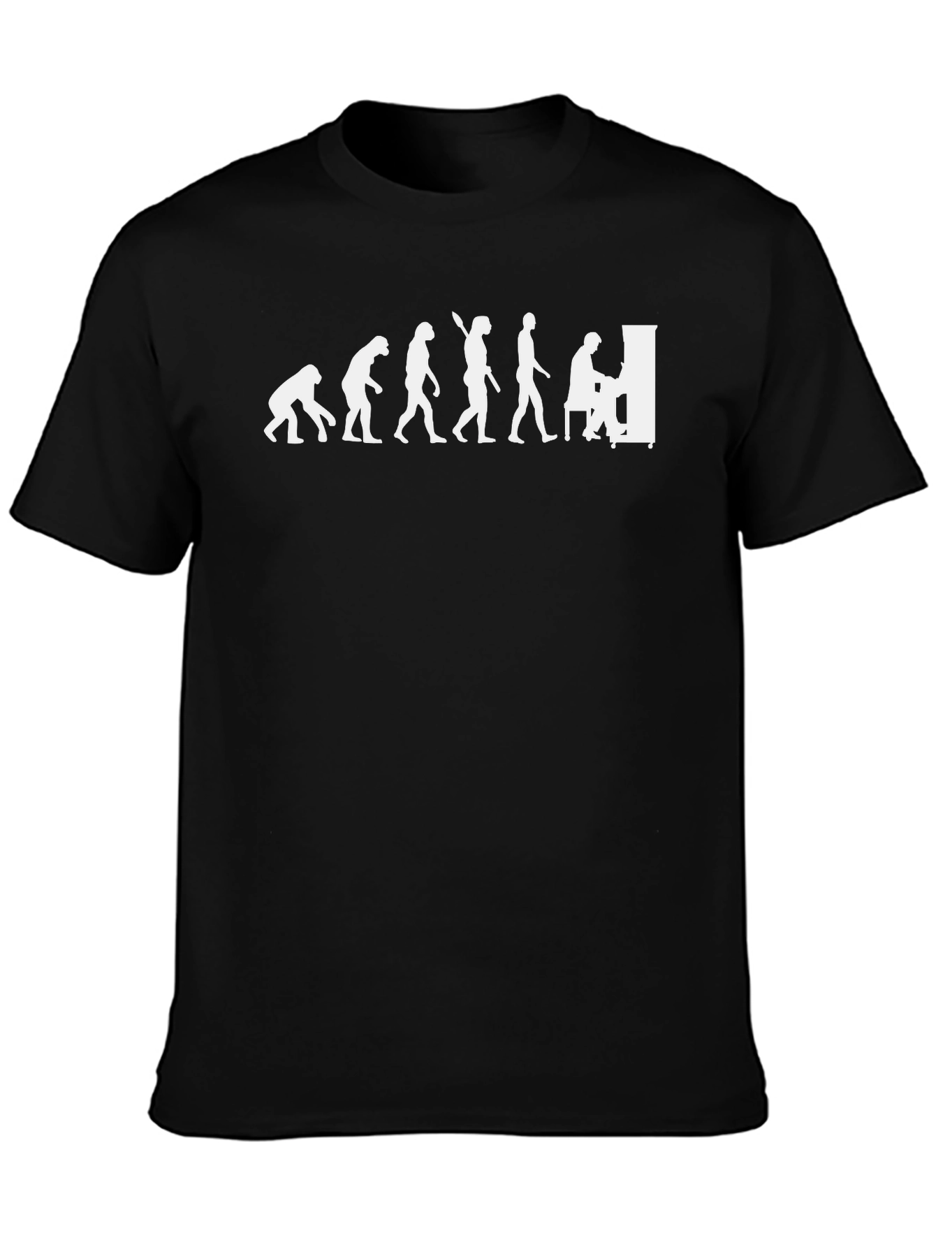 Evolution of Piano Player T-Shirt - Black