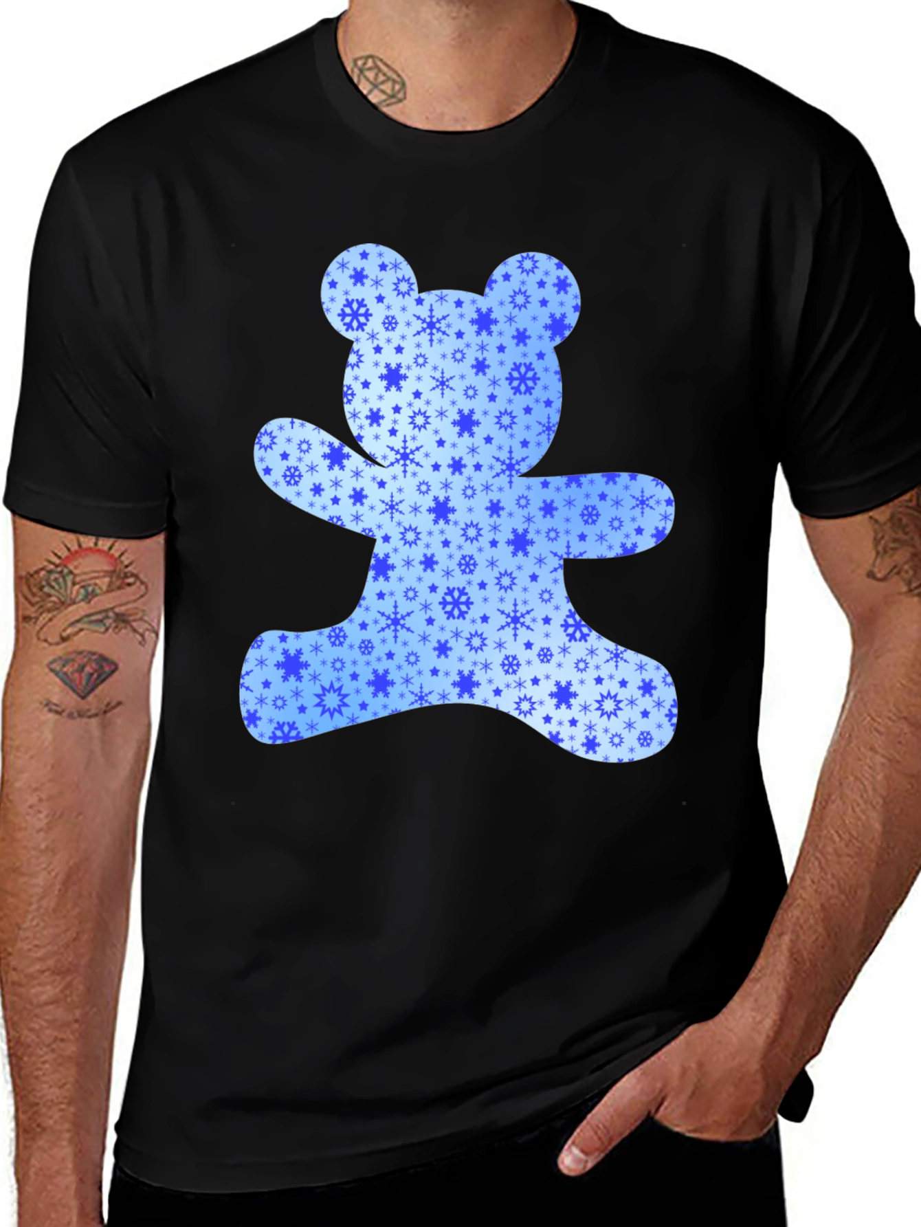 Winter Bear T-Shirt - Snowflake Design