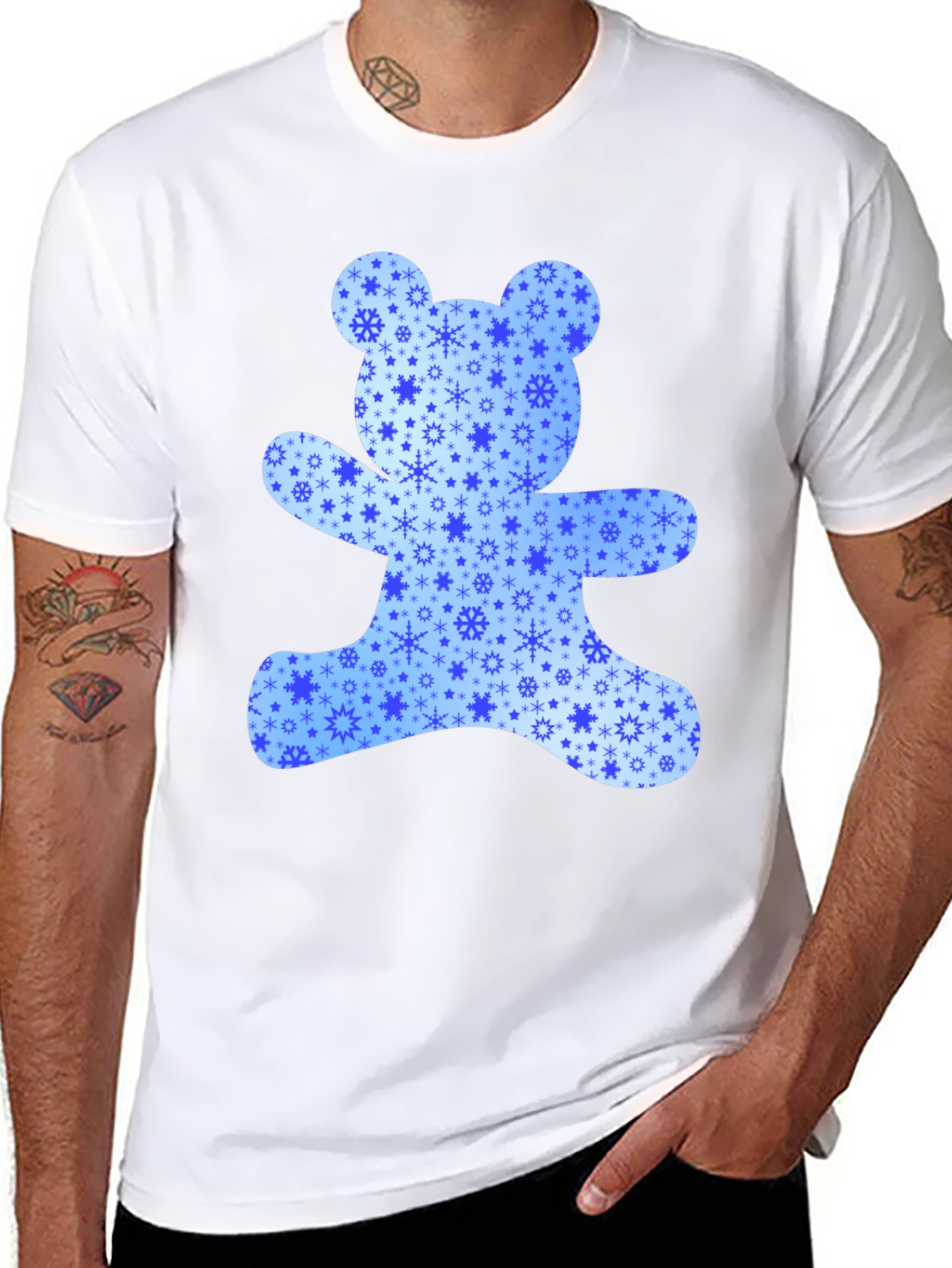Winter Bear T-Shirt - Snowflake Design