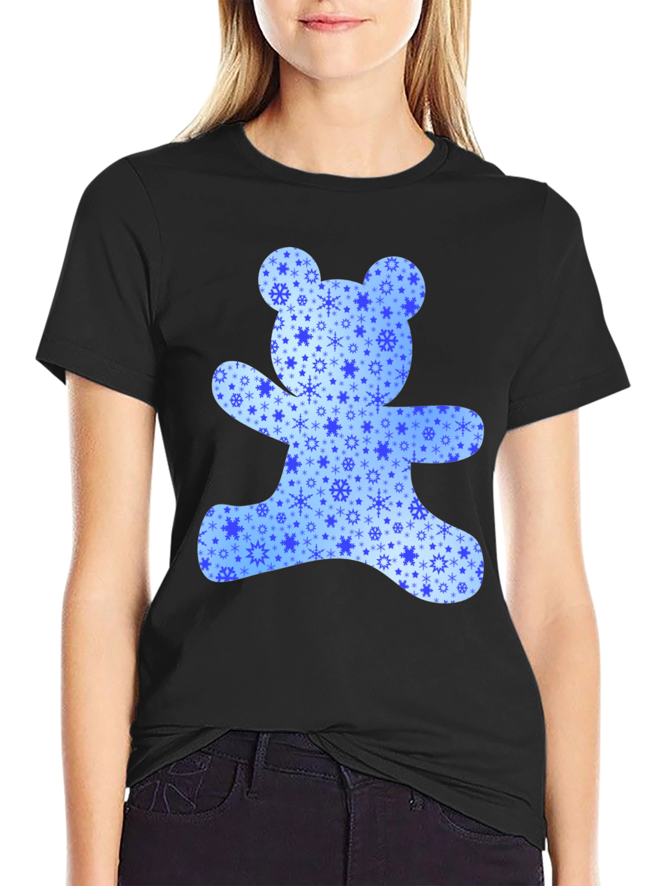 Winter Bear T-Shirt - Snowflake Design