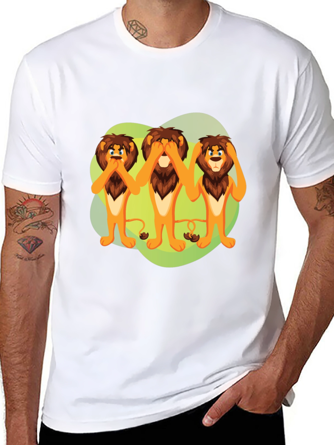 Hear See Speak No Evil Lions Graphic Tee