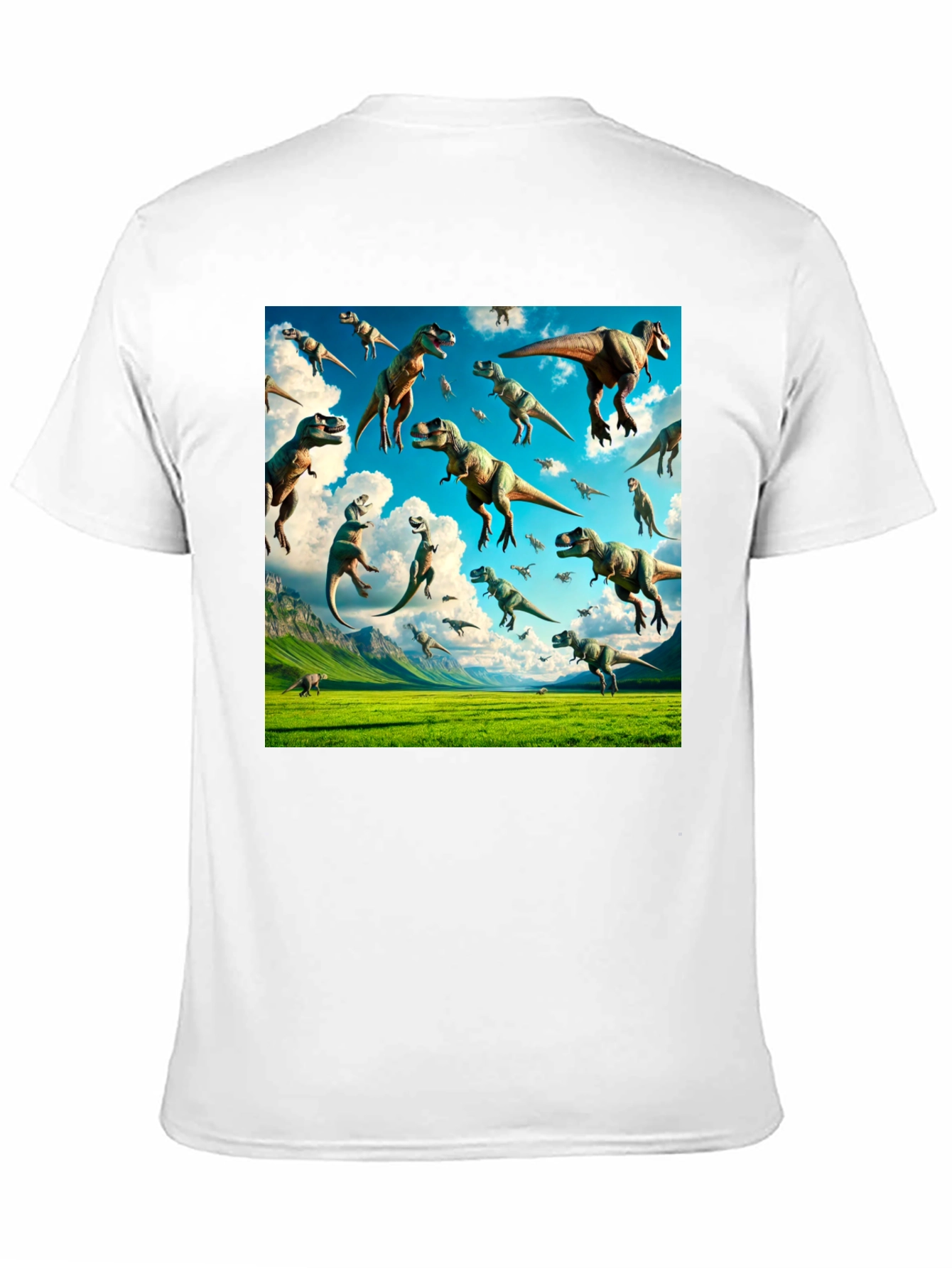 Dinosaur T-Rex Pattern Black T-Shirt