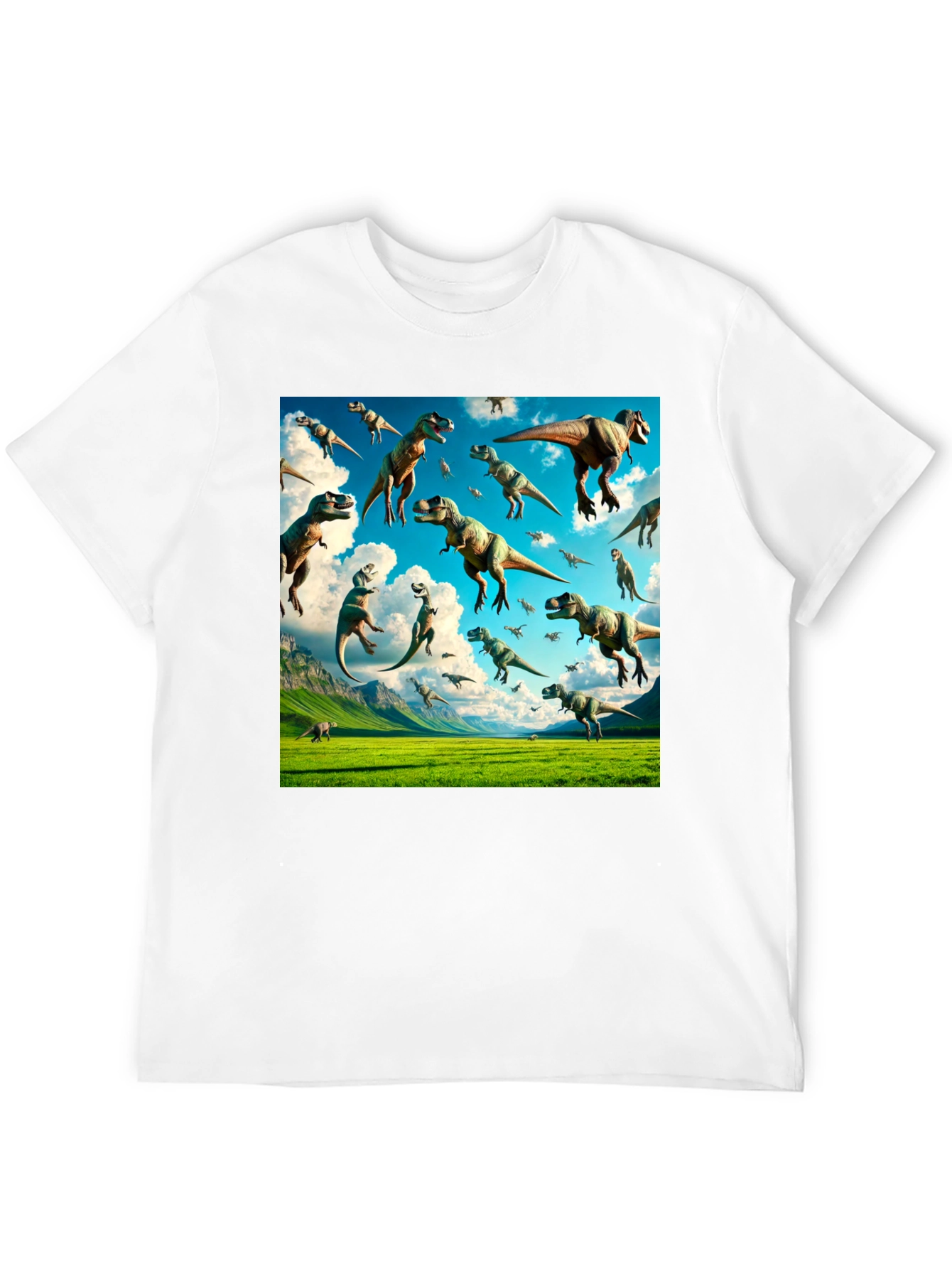 Dinosaur T-Rex Pattern Black T-Shirt
