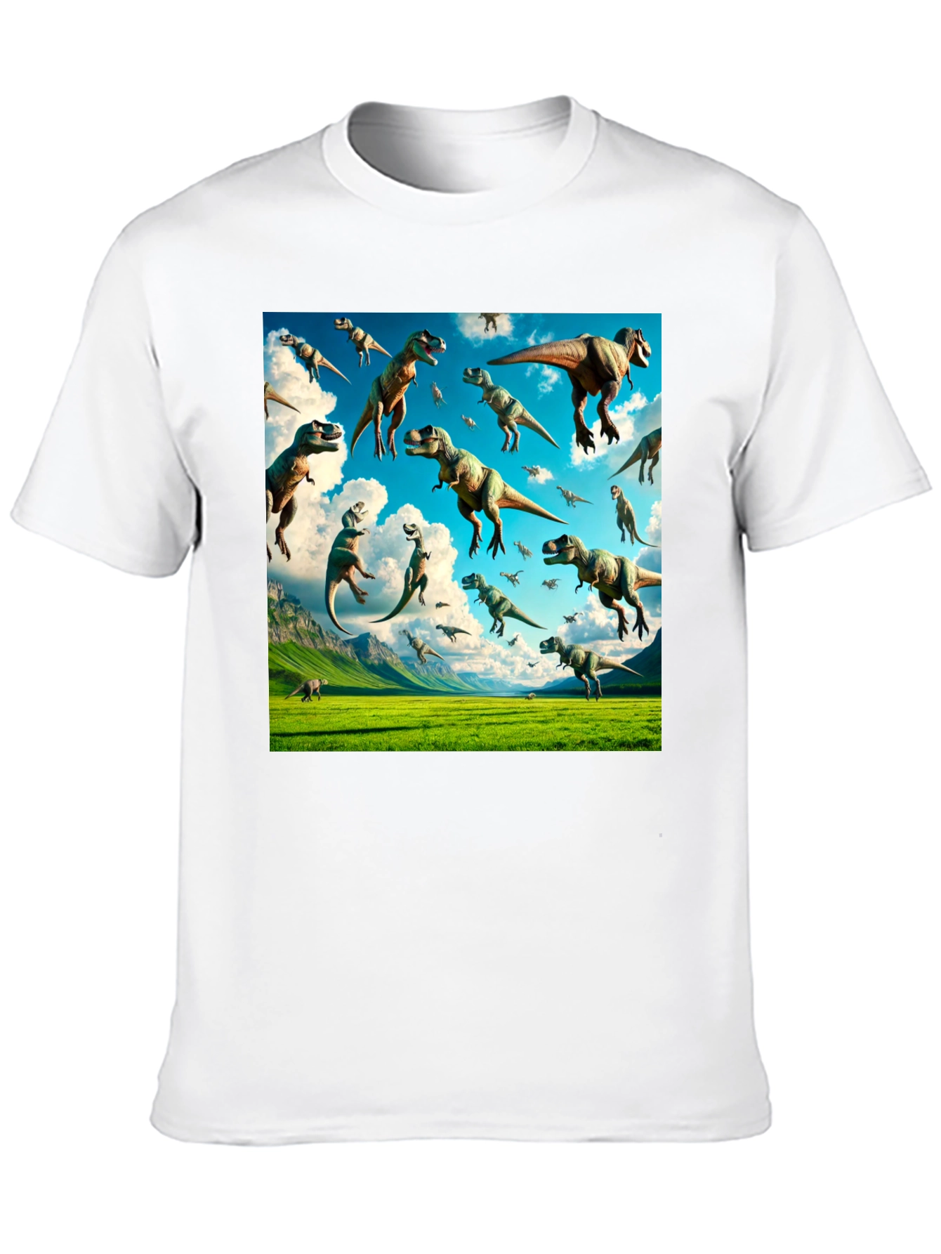 Dinosaur T-Rex Pattern Black T-Shirt