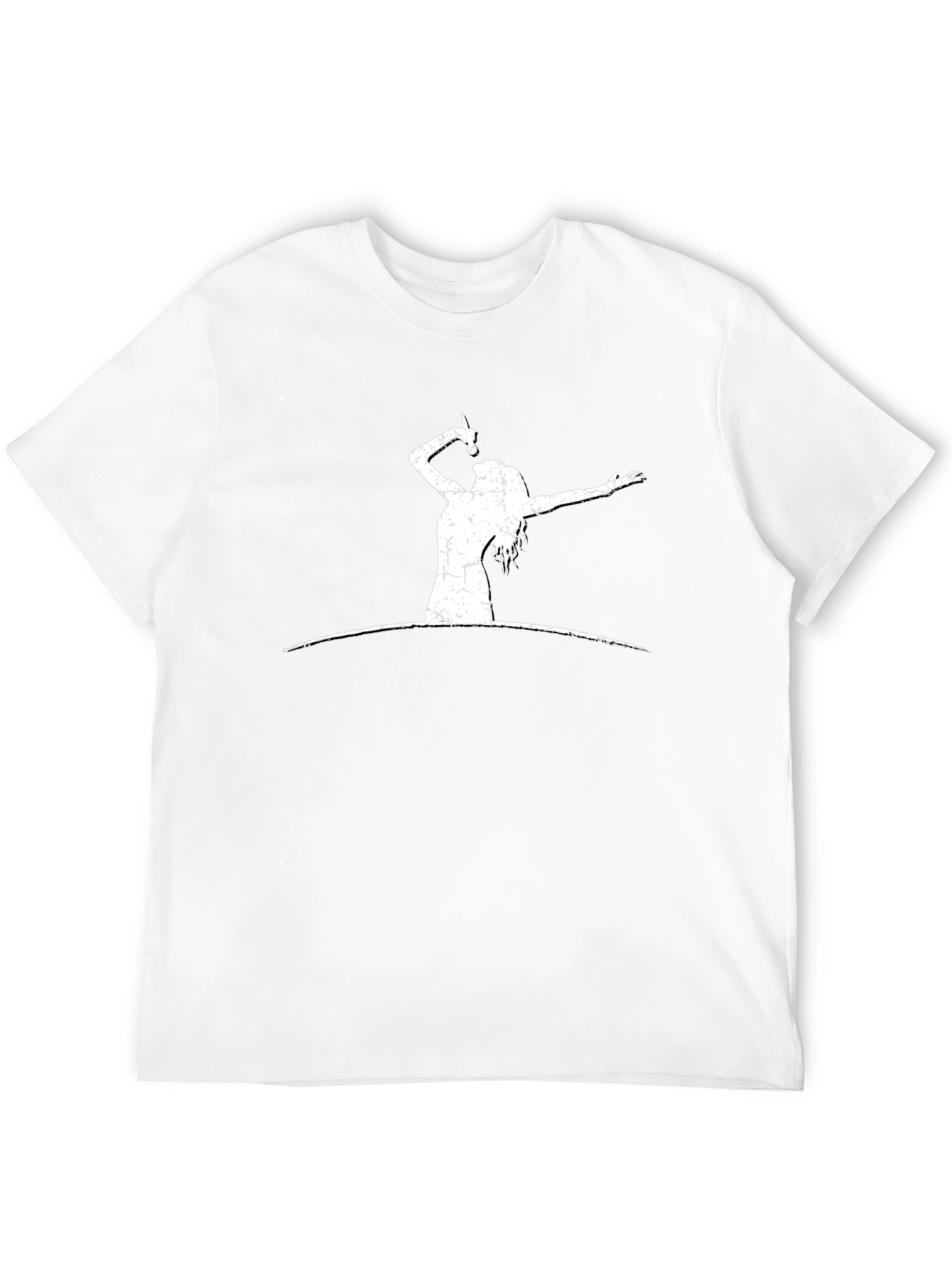Retro Rocker Graphic Tee - Black Cotton Casual T-Shirt