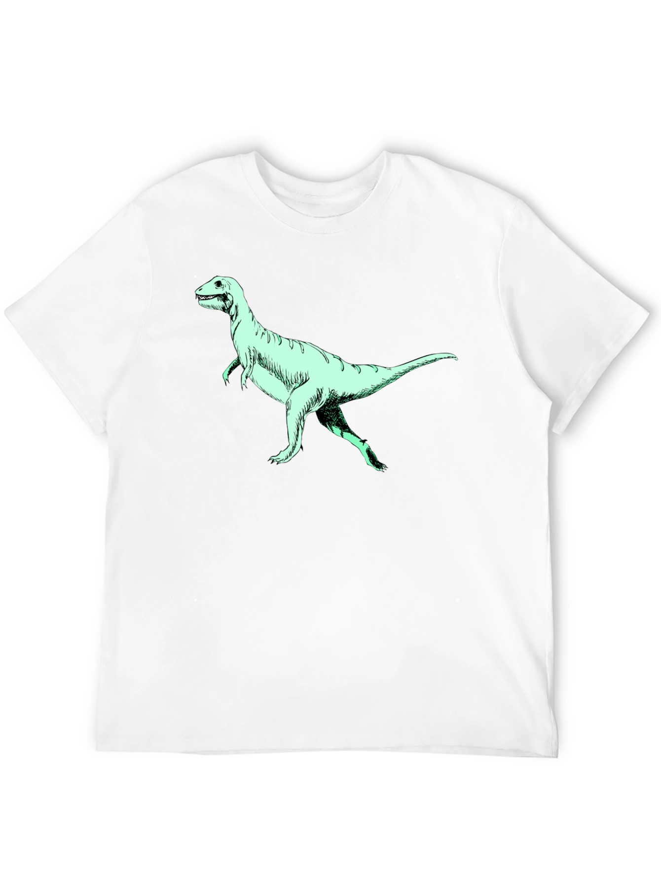 Dinosaur Graphic Tee - Black Crew Neck T-Shirt