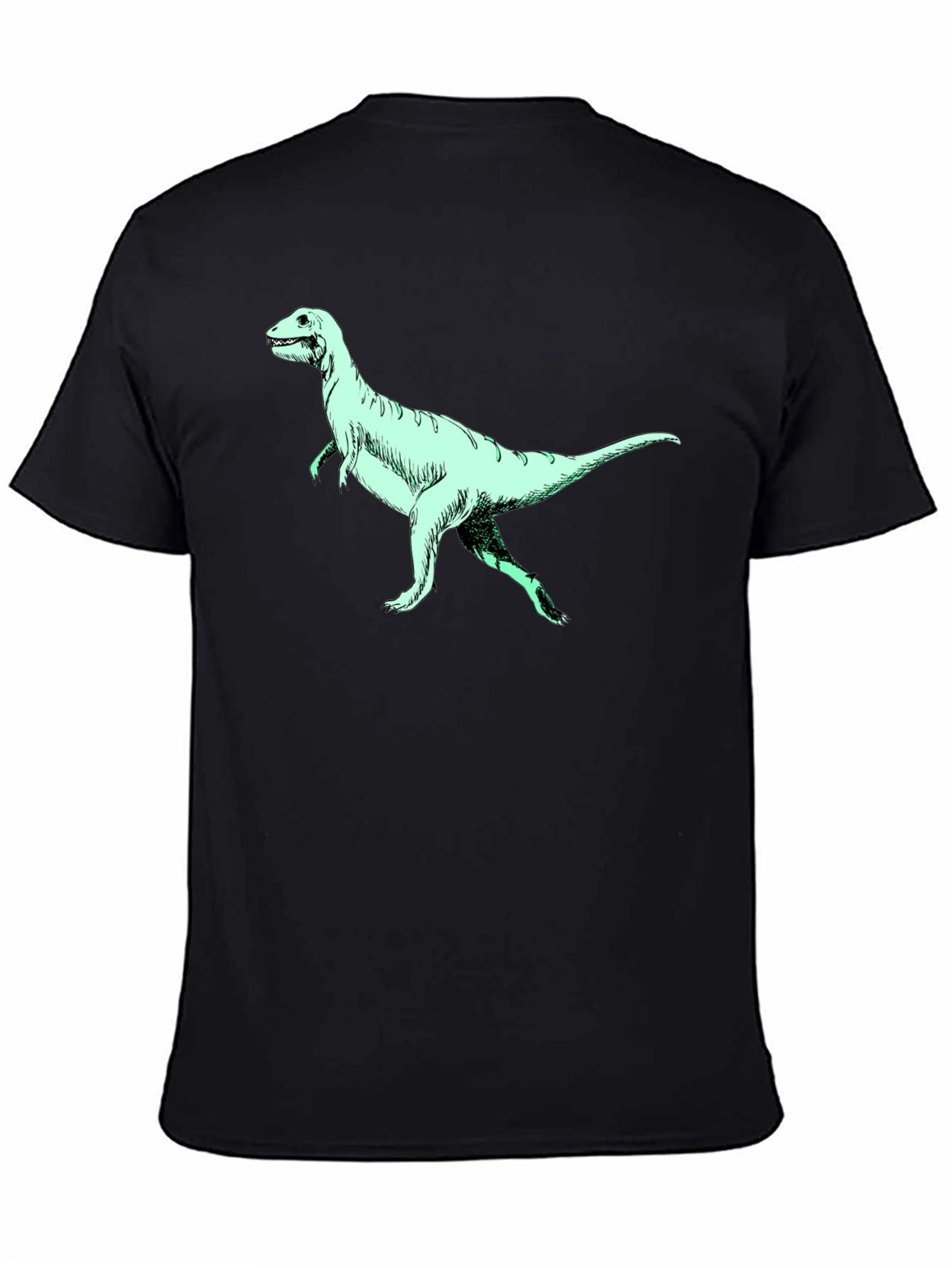 Dinosaur Graphic Tee - Black Crew Neck T-Shirt