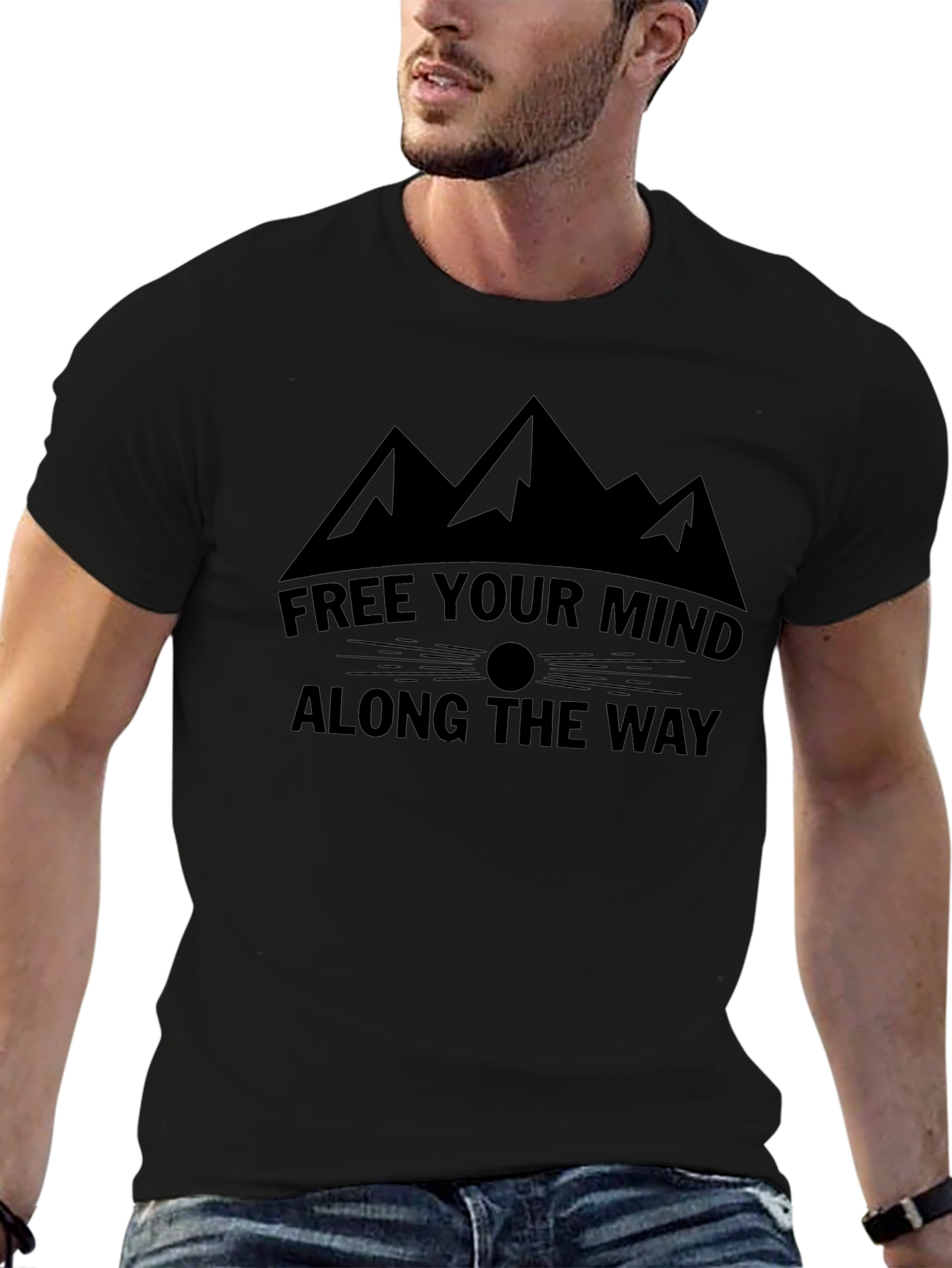Motivational Mountain T-Shirt: Free Your Mind