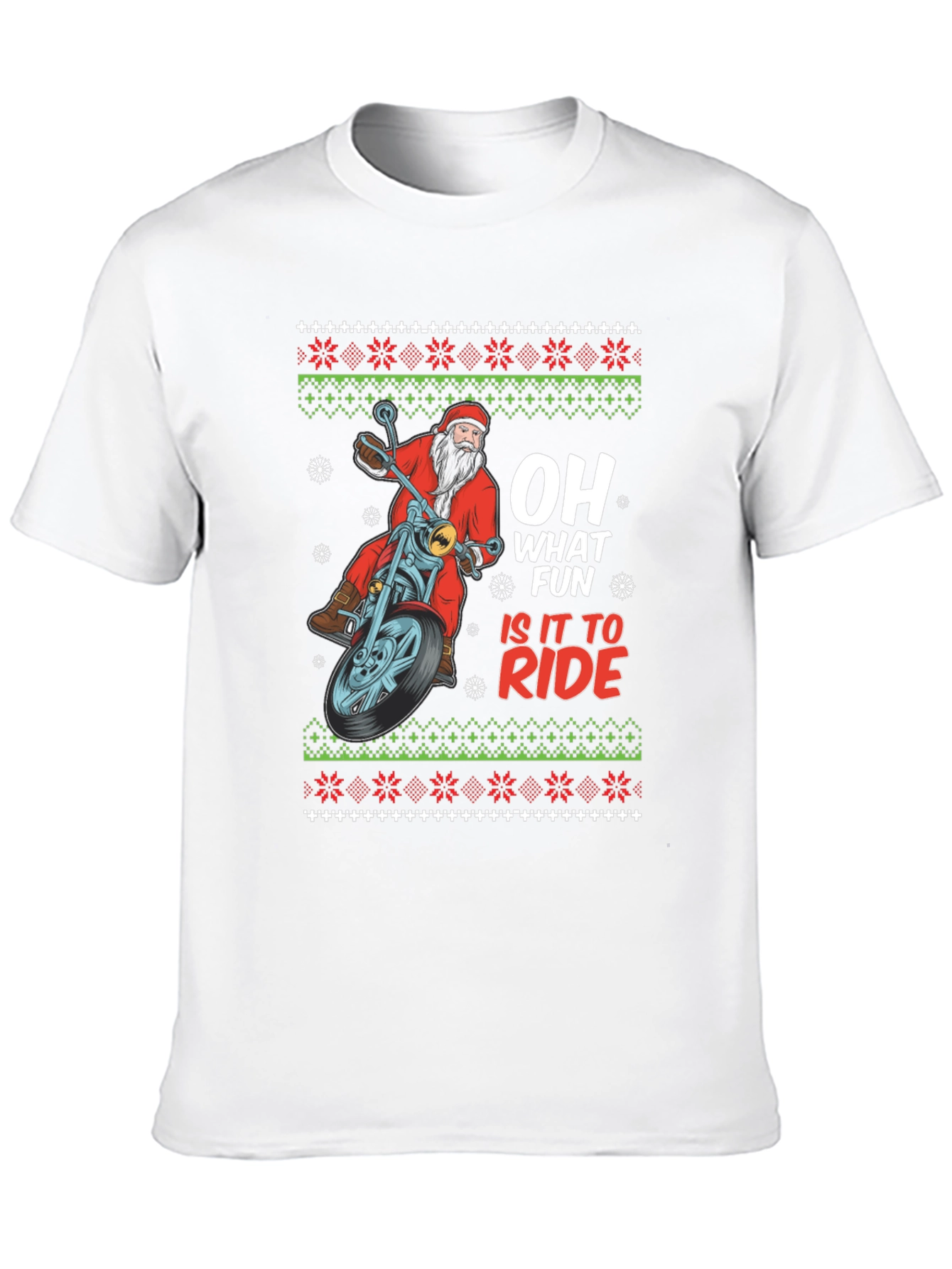Santa Motorcycle Ugly Christmas T-Shirt