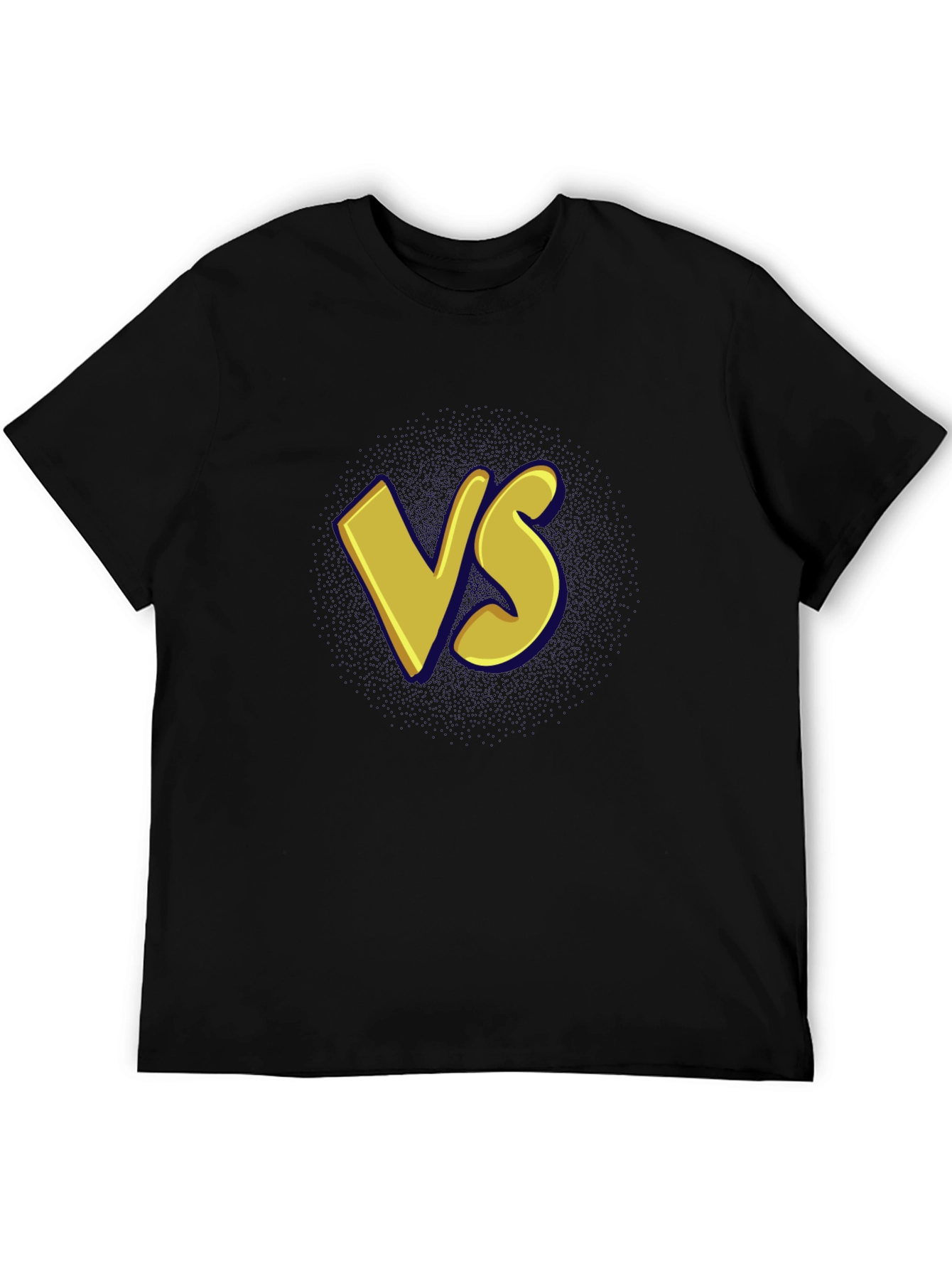 Versus Graphic Tee - Black Cotton Casual T-Shirt