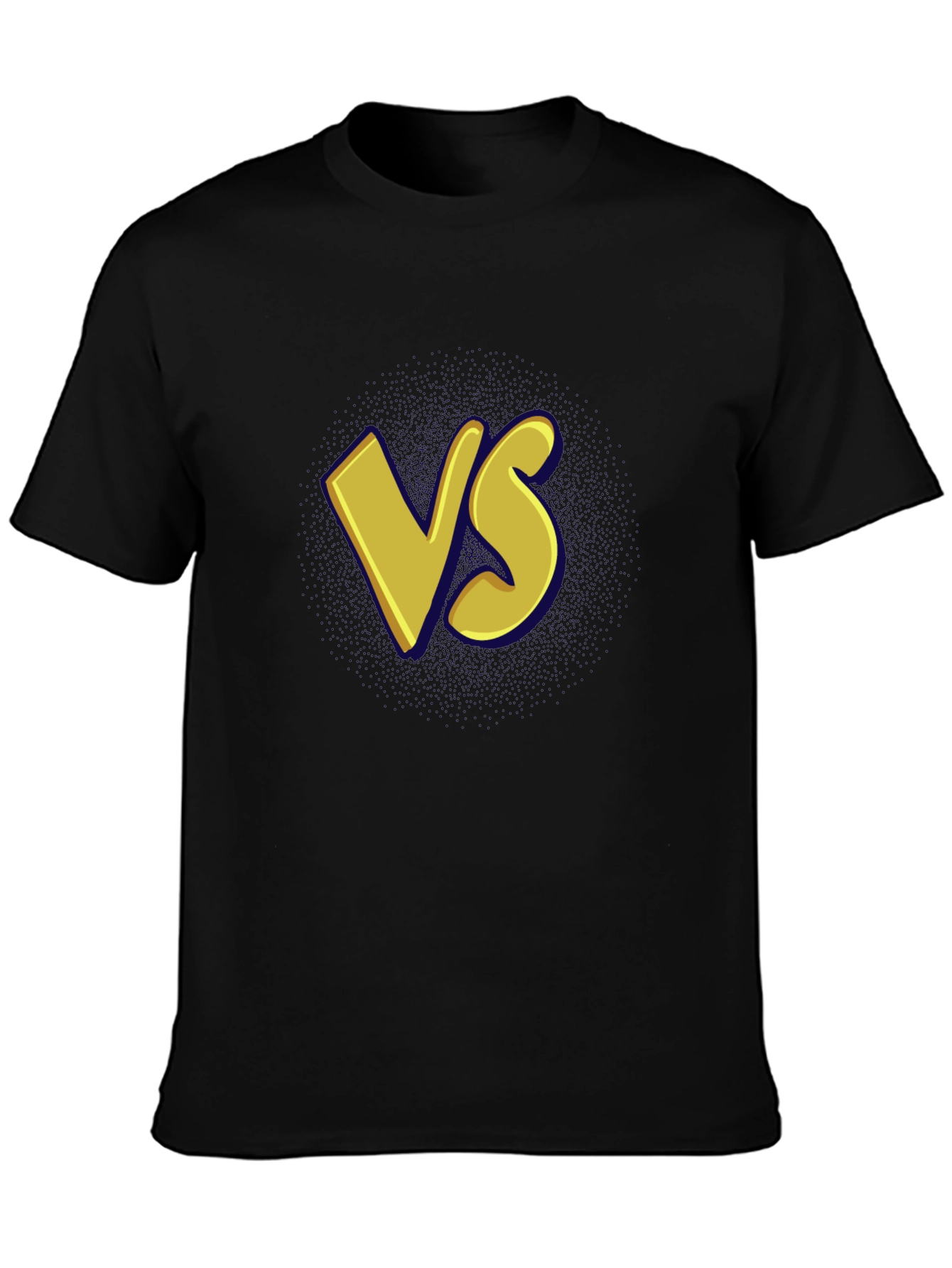 Versus Graphic Tee - Black Cotton Casual T-Shirt